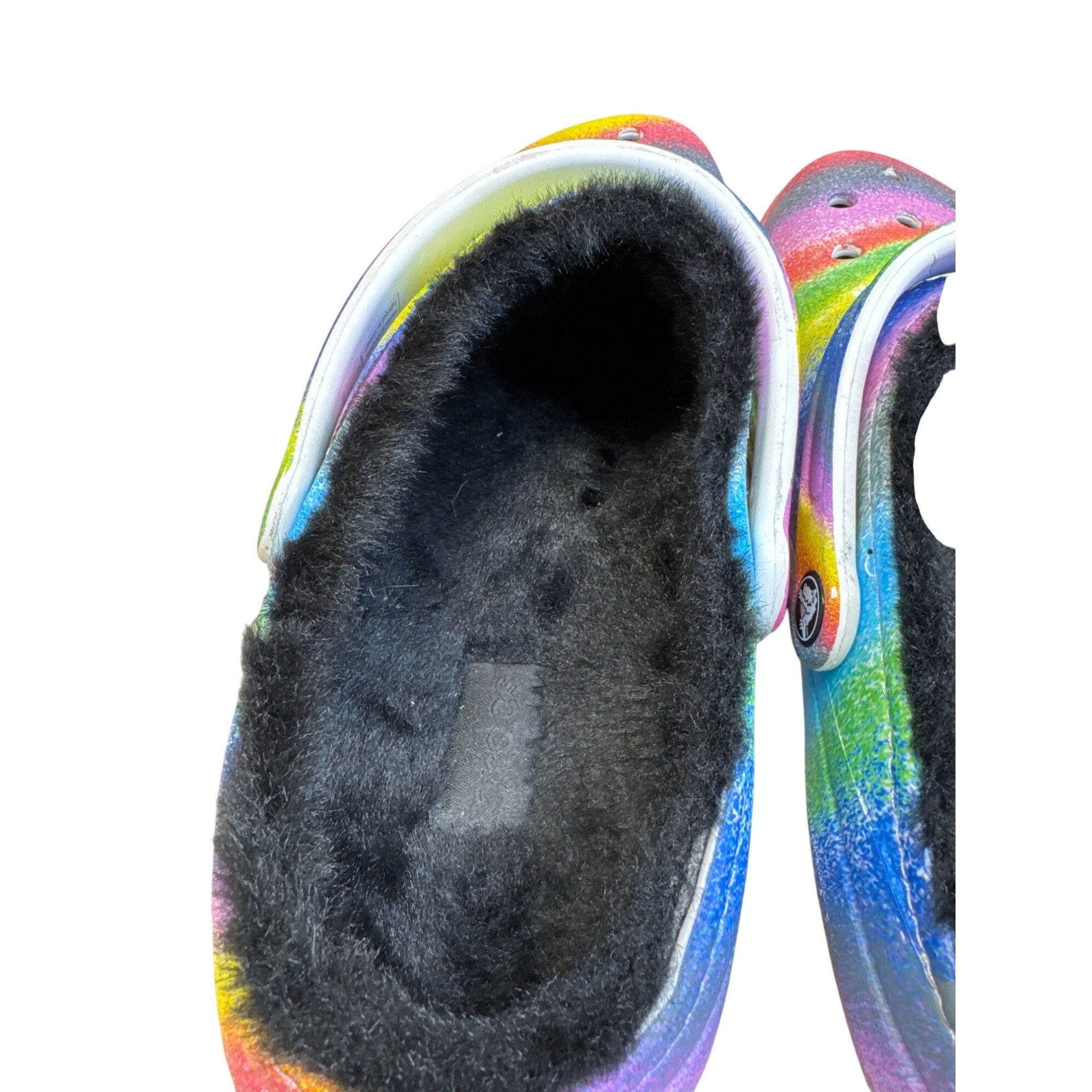 Crocs Crocs Rainbow Tie-Dye Fur Lined Clogs slip on shoes size 12 Size US 12 / EU 45 - 7 Thumbnail