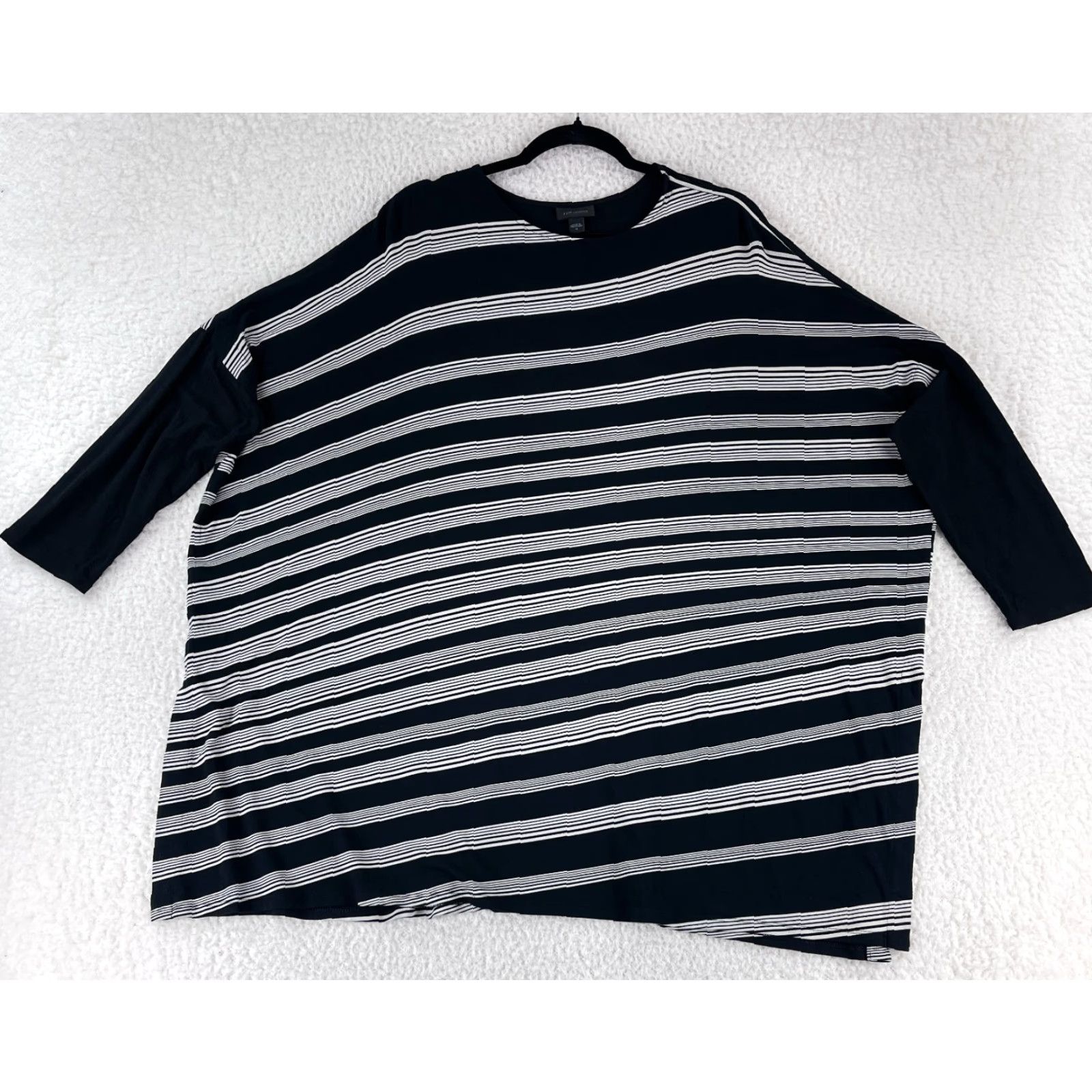 J. Jill J. Jill Shirt Womens XL Black White Striped Pullover Tunic Stretch Casual Size XL / US 12-14 / IT 48-50 - 2 Thumbnail