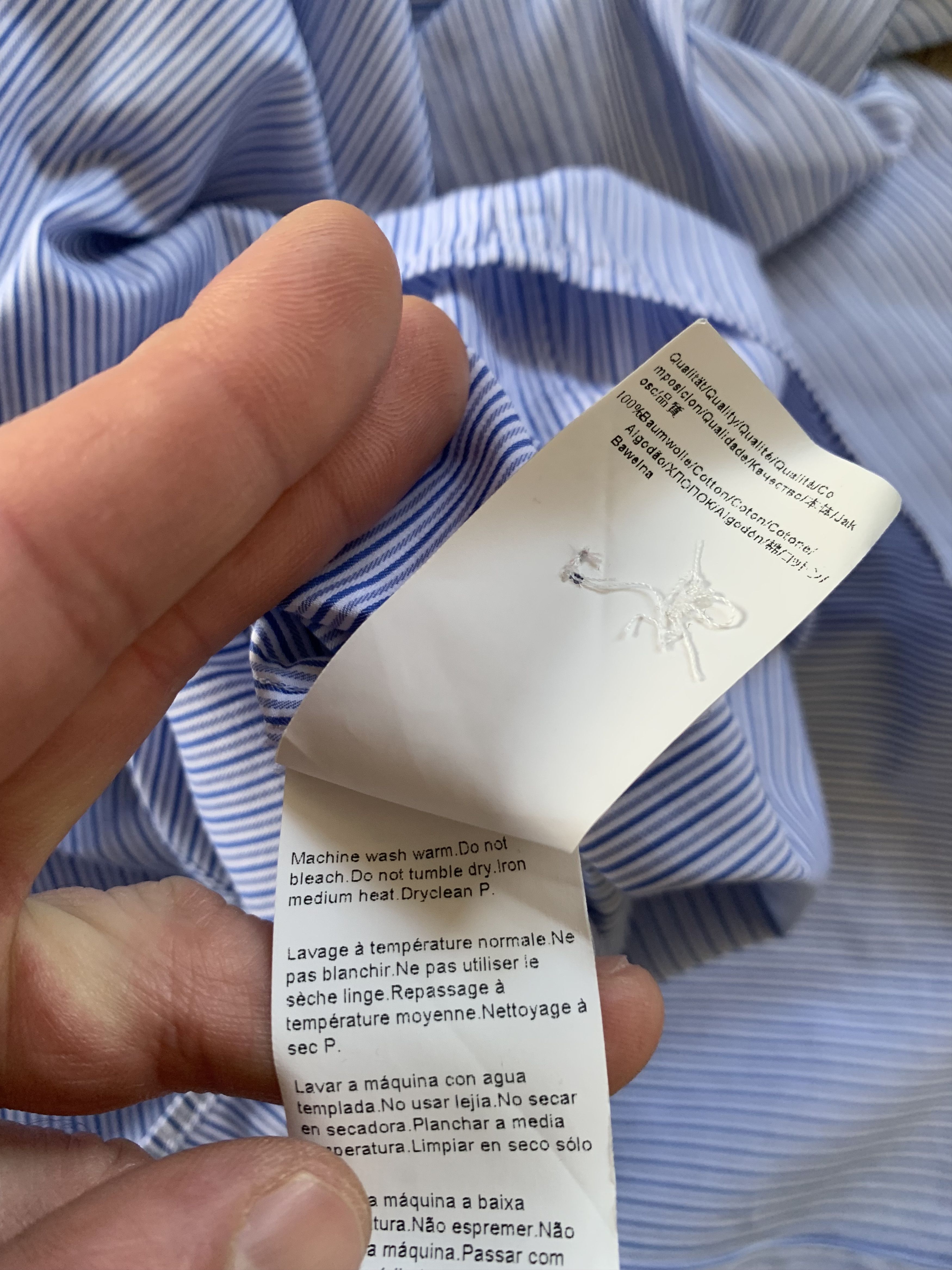 Hugo Boss Hugo Boss Light Blue Stripe Cotton Button Up Shirt Size US L / EU 52-54 / 3 - 9 Thumbnail