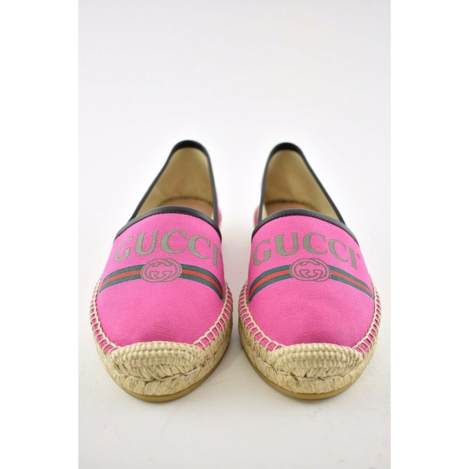 Gucci Gucci Pilar Pink Canvas Black Leather Trim GG Logo Print Size US 5.5 / IT 35.5 - 6 Thumbnail