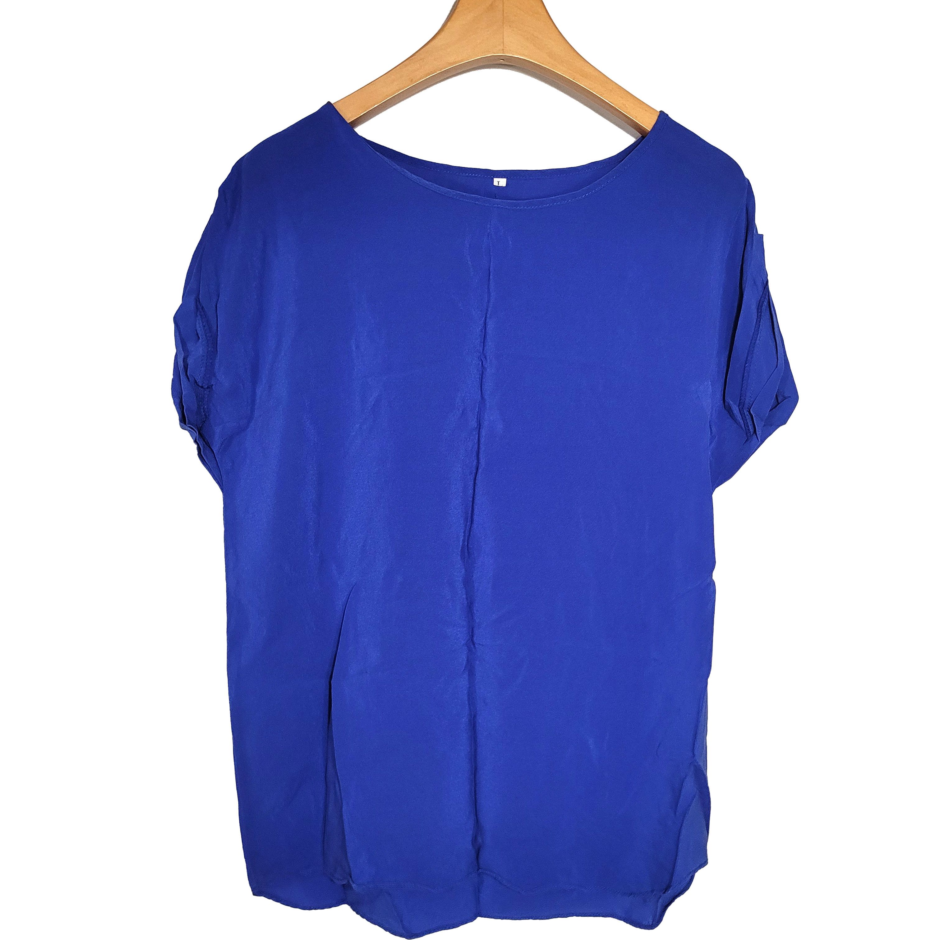 Other Women's 100% Silk Size M Short Sleeve Top Shirt SCB952 Size M / US 6-8 / IT 42-44 - 2 Thumbnail