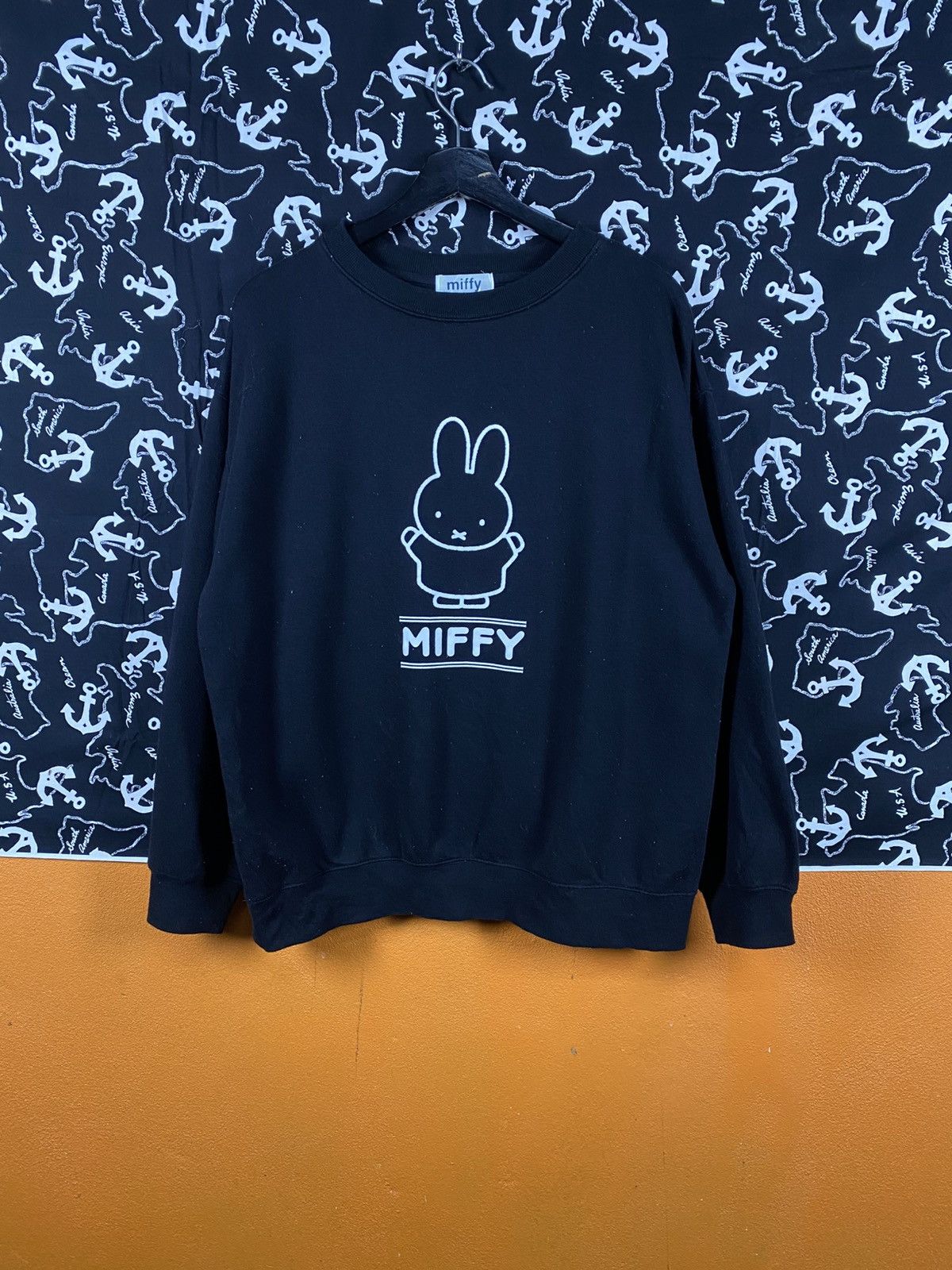 Anime Miffy Black Crewneck Cute Character Pullover Size US L / EU 52-54 / 3 - 3 Thumbnail
