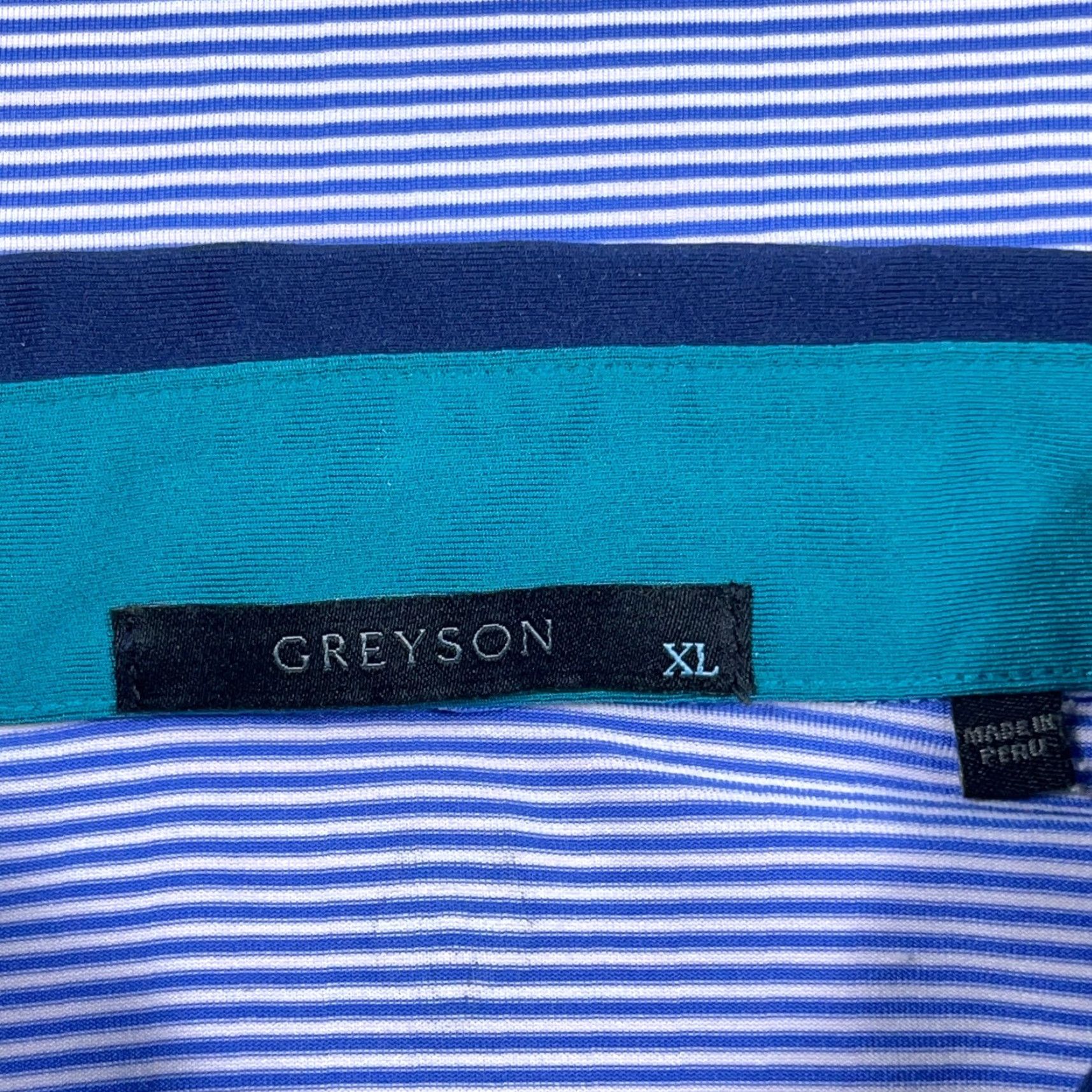 Vintage Greyson Polo Shirt Men XL Blue Striped Performance Quick Dry Golf Fincastle Size US XL / EU 56 / 4 - 5 Thumbnail