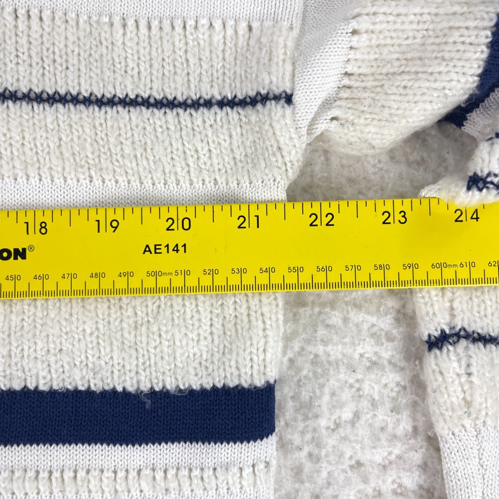 Lou & Grey Lou & Grey Sweater Womens XS Ivory Blue Striped Long Sleeve Knit Pullover Size XS / US 0-2 / IT 36-38 - 7 Thumbnail