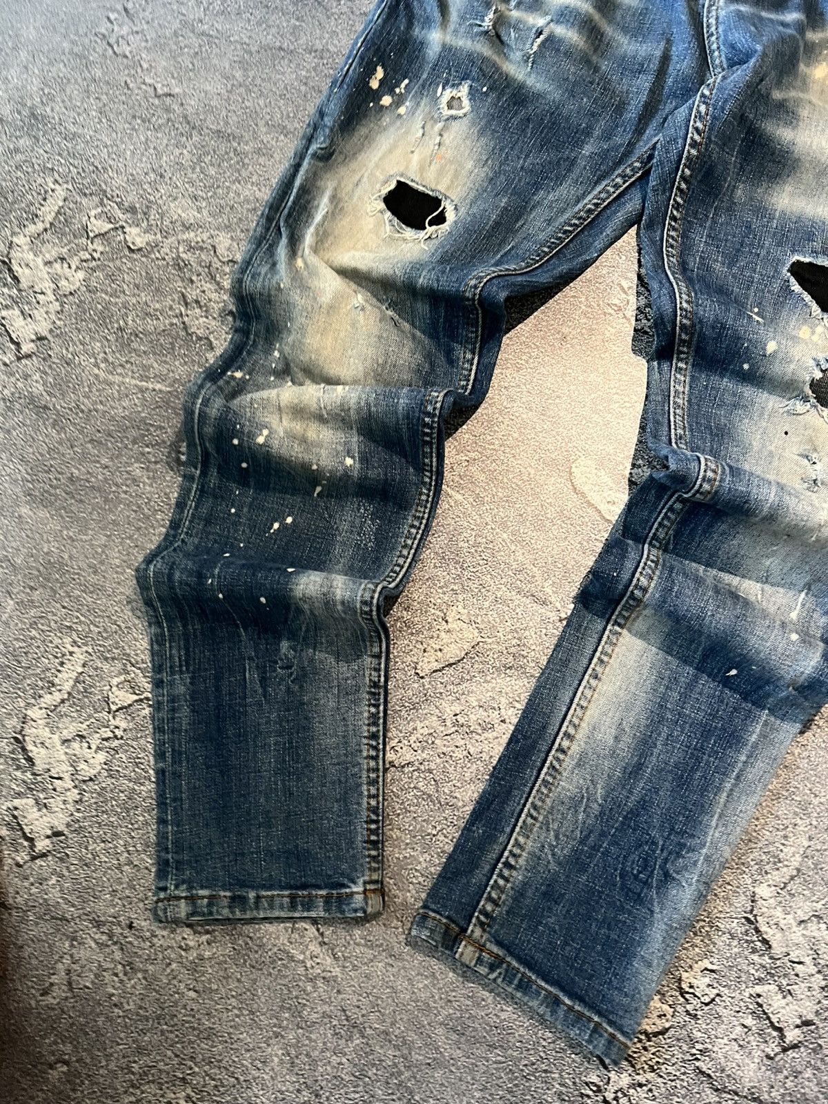 Japanese Brand Distressed Skinny Swag Glamour Jean / Japanese Grunge Faded Size US 32 / EU 48 - 4 Thumbnail