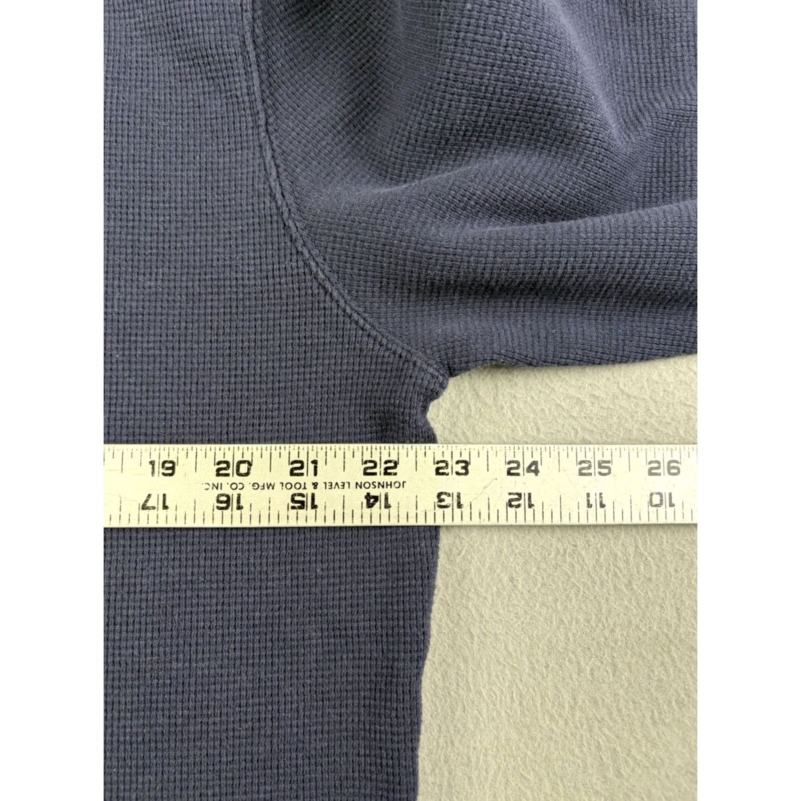 Vintage Iron & Resin Henley Shirt XL Blue Thermal Waffle Knit Long Sleeve Crew Neck Men Size US XL / EU 56 / 4 - 6 Thumbnail
