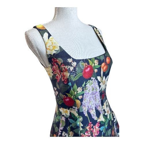 Sachin & Babi SACHIN & BABI Mia Fruit and Floral Print Cocktail Tea Length Size XS / US 0-2 / IT 36-38 - 4 Thumbnail
