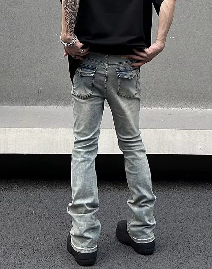 Japanese Brand × Jean Y2k Vintage Slim Flared Skinny Jeans Size US 33 - 5 Thumbnail