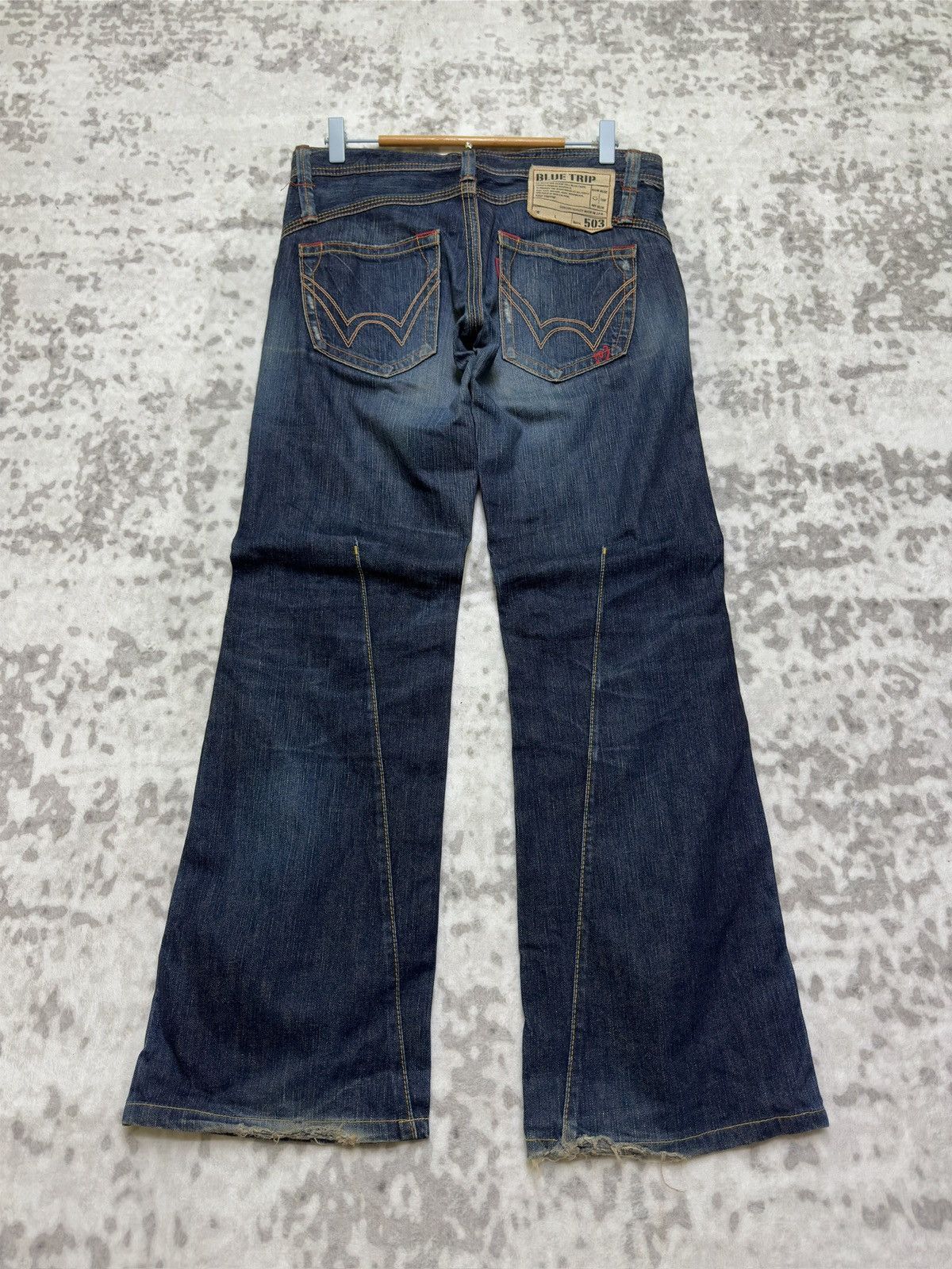 Edwin Vintage Edwin 503 Blue Trip Flared Denim Jeans Size US 31 - 1 Thumbnail