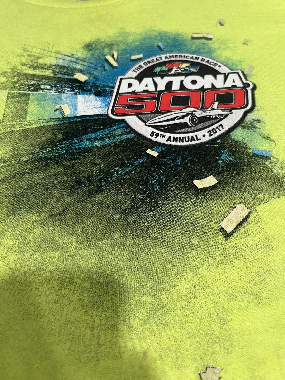 NASCAR Vintage Nascar Daytona 500 Racing T-Shirt Yellow Size US L / EU 52-54 / 3 - 4 Thumbnail