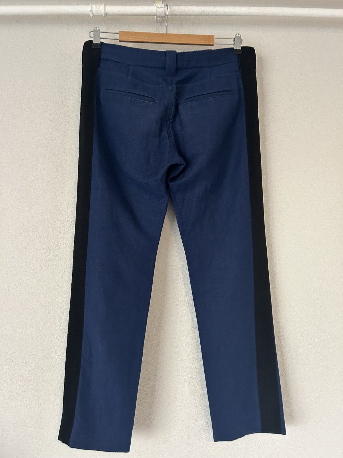 Haider Ackermann Blue Linen / Fleece Wool Blend Side Stripe Pants Size US 34 / EU 50 - 8 Thumbnail