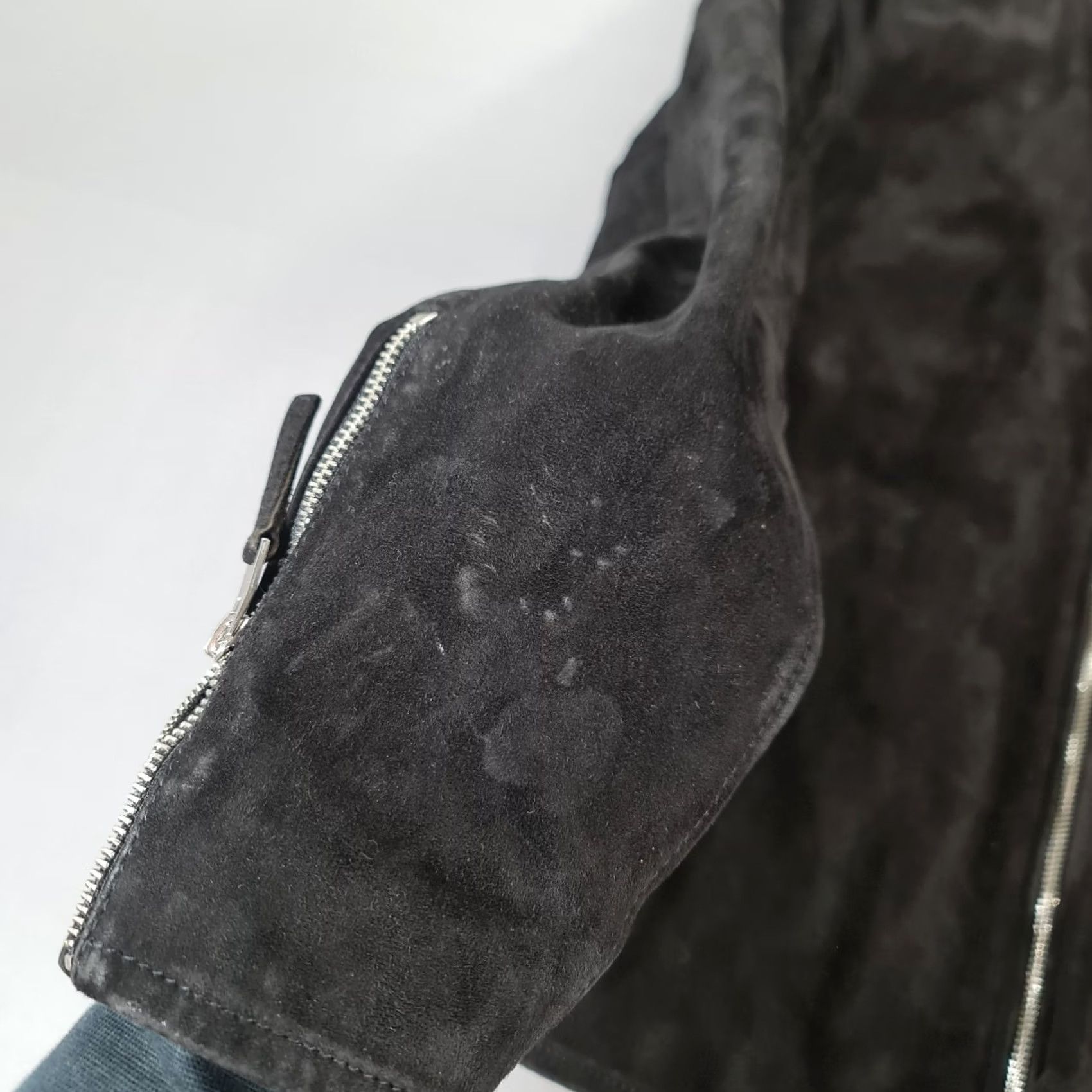 J.Lindeberg J.Lindeberg Mens Jacket Black Large Suede Goat Leather Full Zip Biker Size US L / EU 52-54 / 3 - 5 Thumbnail