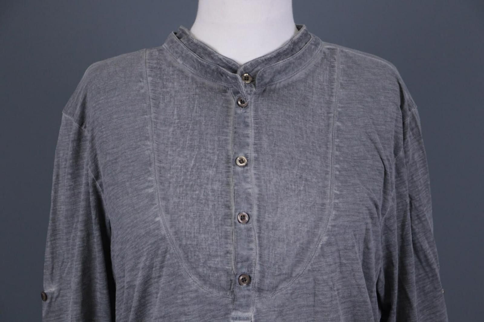 Thom Krom Thom Krom Gray Henley Lagenlook Tunic Blouse Shirt Size L Size L / US 10 / IT 46 - 4 Thumbnail