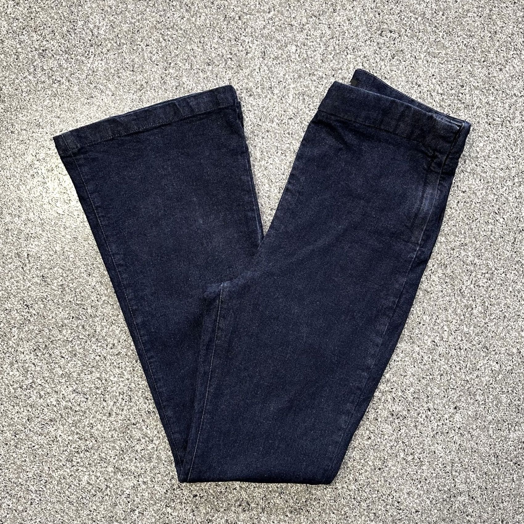 Gap VINTAGE Express Flare Denim Pants Womens 12R 31x32 Super High Rise Stretch Side Zip Size 24" / US 00 / IT 34 - 2 Thumbnail