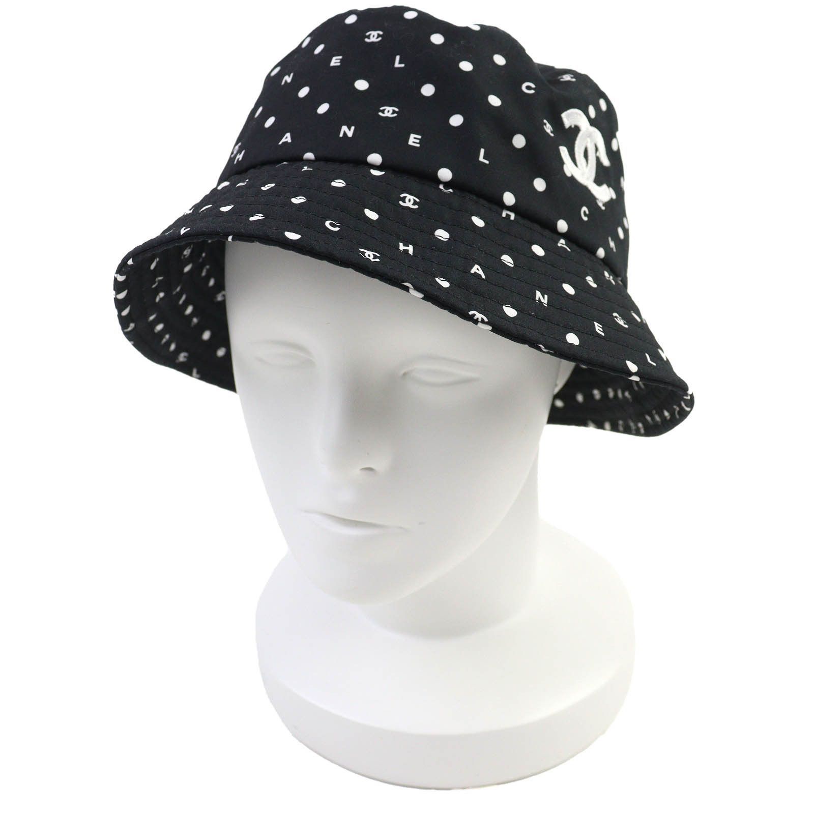 CHANEL Black Cotton Bucket Hat Chanel Bucket Hat, 60 cm main image 3