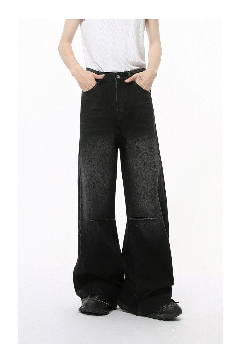 Japanese Brand High street hip-hop loose wide-leg frayed straight-leg jeans Size US 32 / EU 48 - 3 Thumbnail