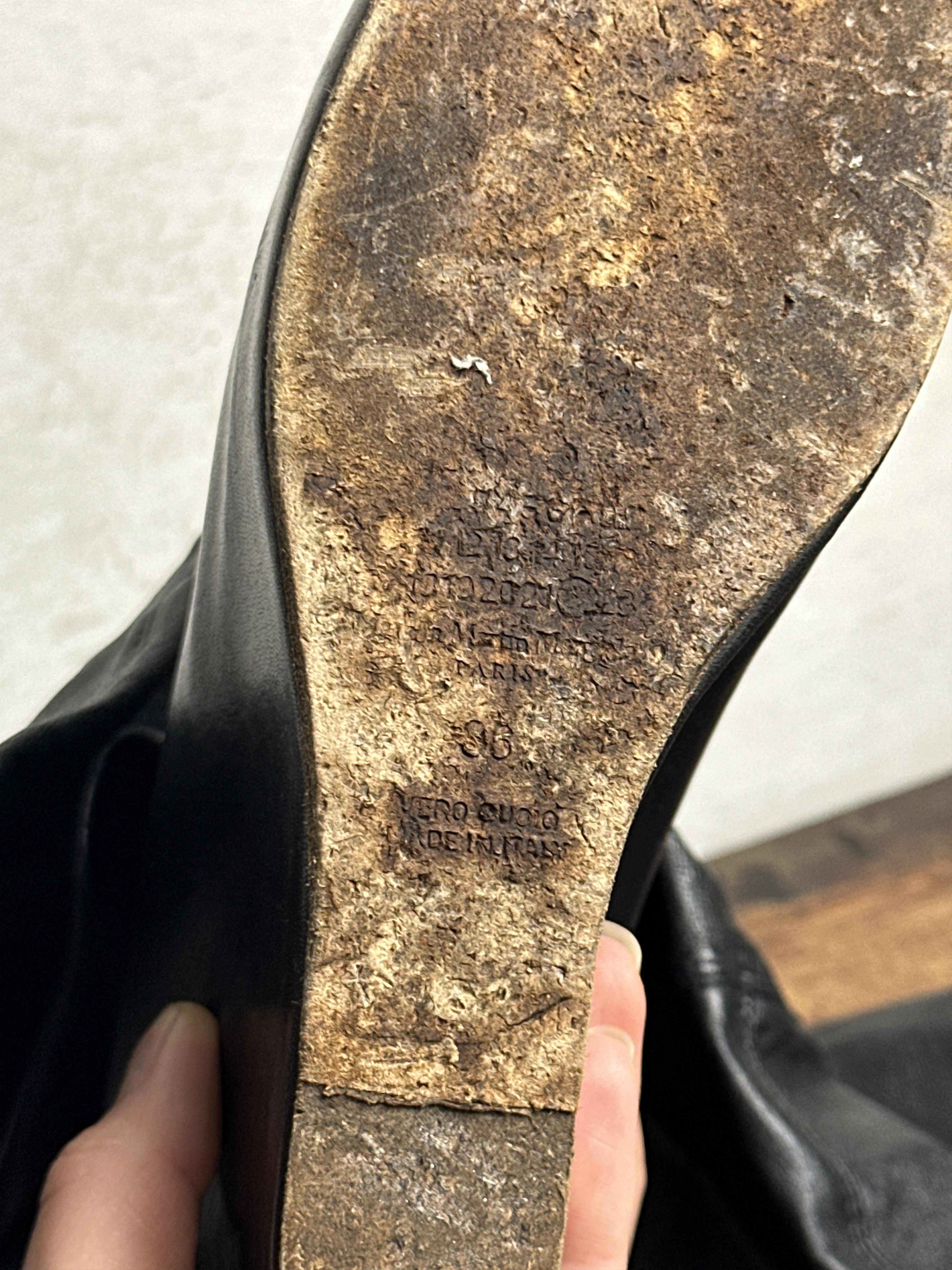 Maison Margiela MAISON MARTIN MARGIELA Leather Wedge Thigh Boots Size US 6 / IT 36 - 10 Thumbnail