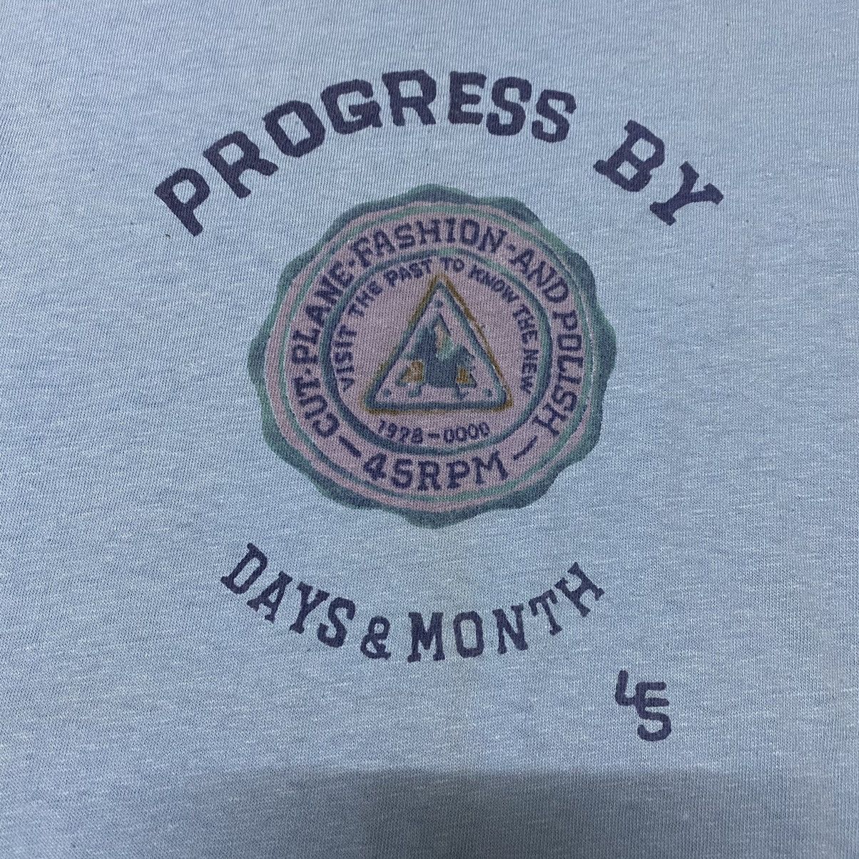 45rpm × Japanese Brand VINTAGE 45rpm PROGRESS BY DAYS & MONTH T SHIRT Size US S / EU 44-46 / 1 - 7 Thumbnail