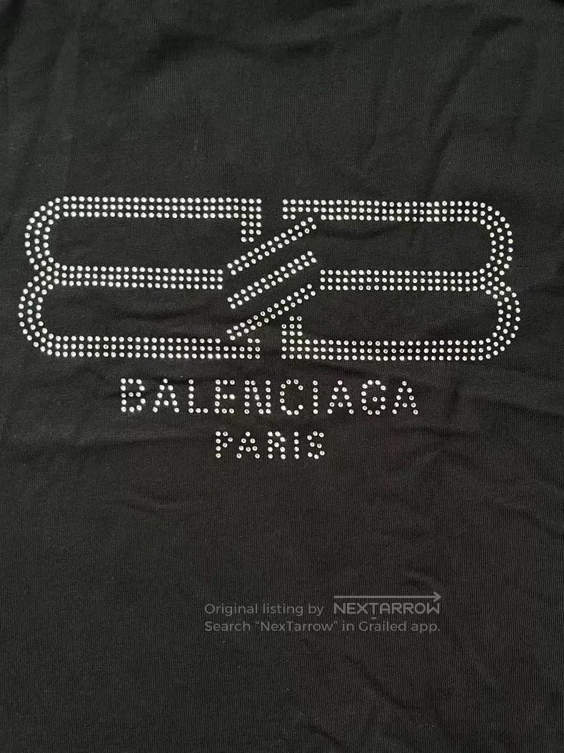 Balenciaga Balenciaga Solid Color Crystal Round Neck Short Sleeve T-S Size US S / EU 44-46 / 1 - 3 Thumbnail