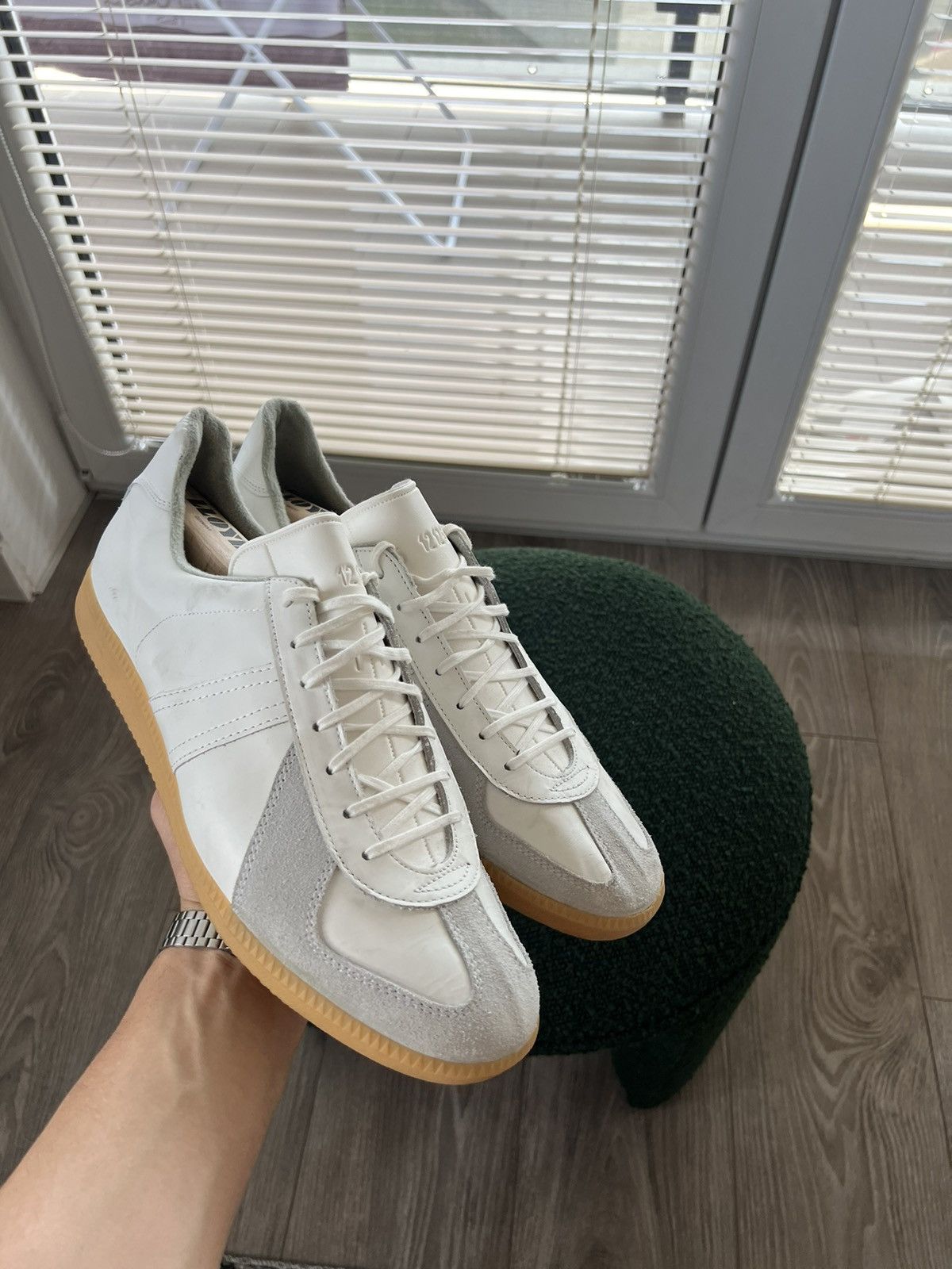 Vintage ‼️VINTAGE ARCHIVAL BW SPORT GAT LEATHERS ARMY TRAINERS SHOES‼️ Size US 12.5 / EU 45-46 - 19 Thumbnail