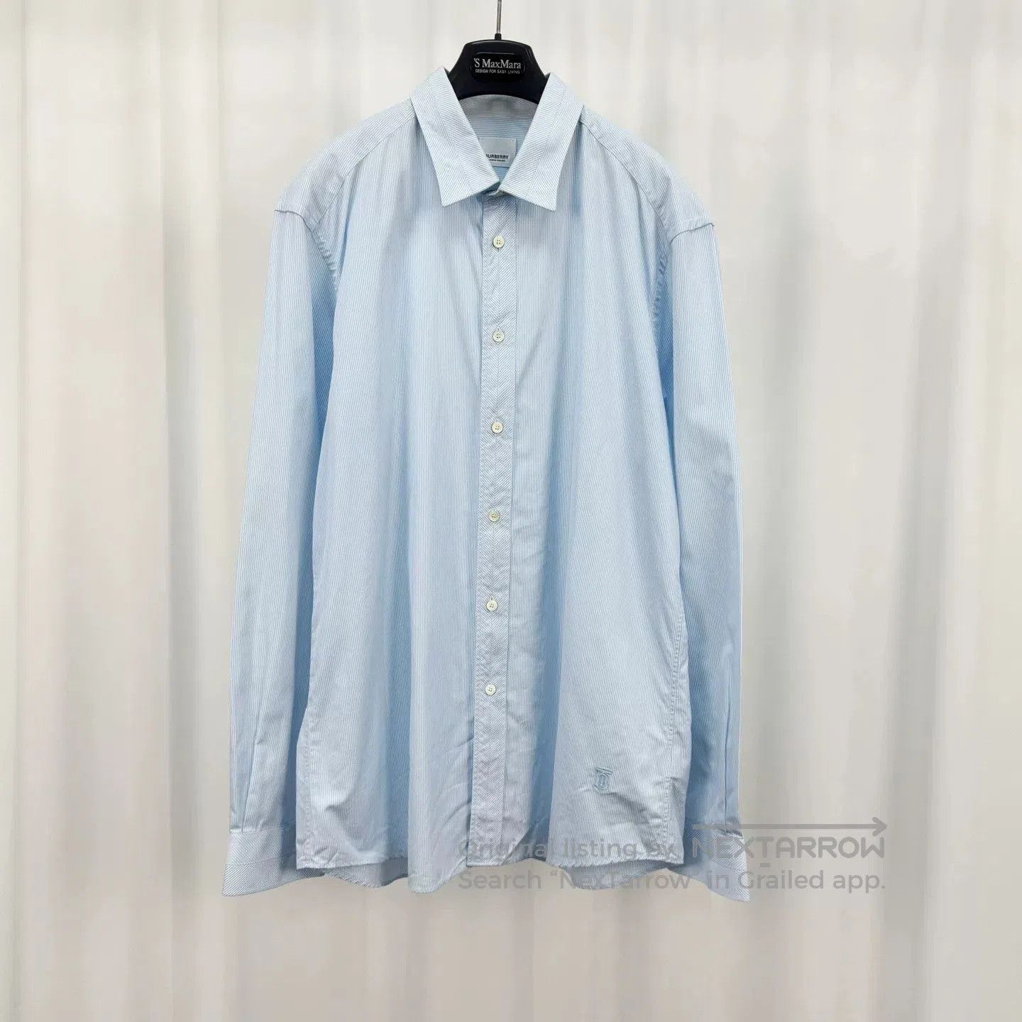 burberry light blue striped embroidered shirt.