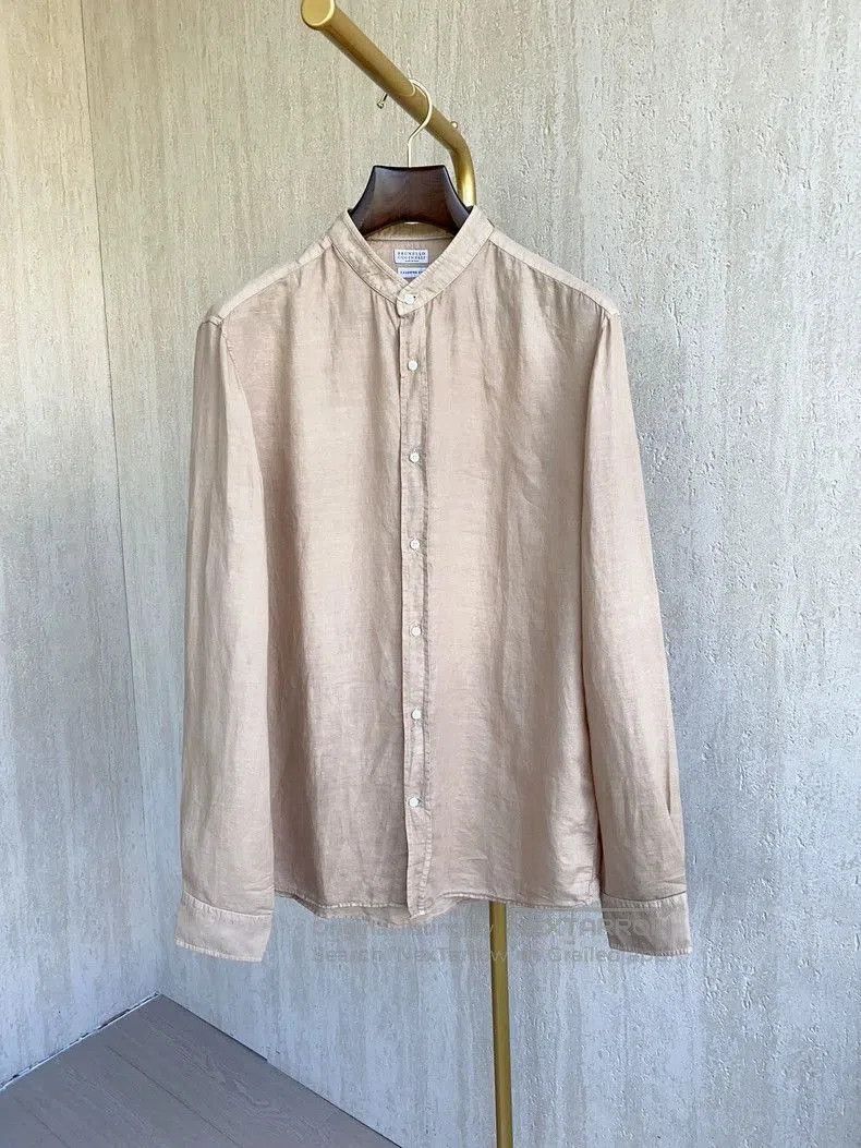 Brunello Cucinelli Brunello Cucinelli Beige Linen-Cotton Shirt. Size US XXL / EU 58 / 5 - 5 Thumbnail