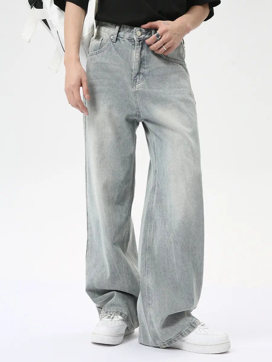 Japanese Brand Retro loose straight leg high street jeans Size US 32 / EU 48 - 3 Thumbnail