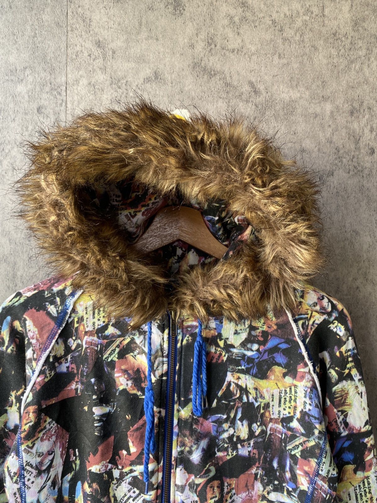 Japanese Brand Glad News Japan Fullprint Design Fur Hoodie Size US S / EU 44-46 / 1 - 4 Thumbnail