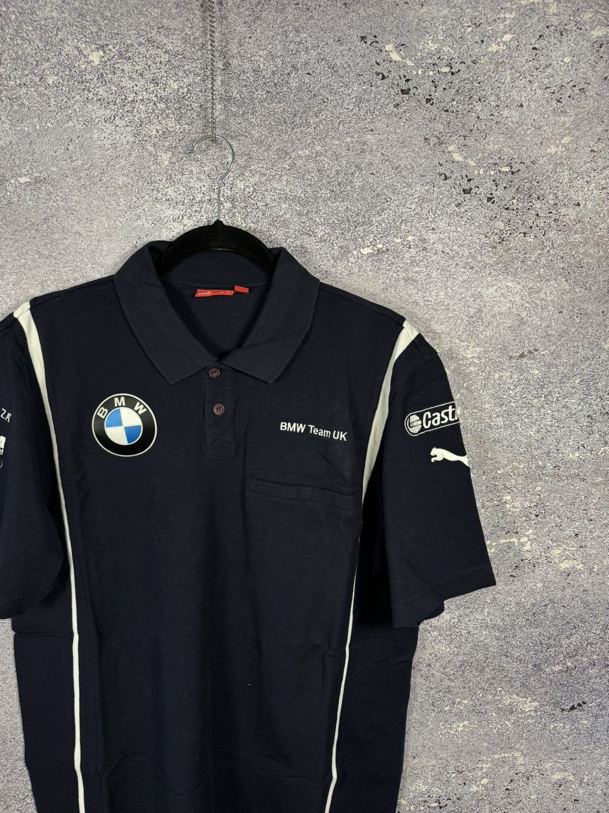 BMW × Puma × Vintage BMW motorrad BMW Super Bike Team Official Polo Navy Blue Size US L / EU 52-54 / 3 - 2 Thumbnail