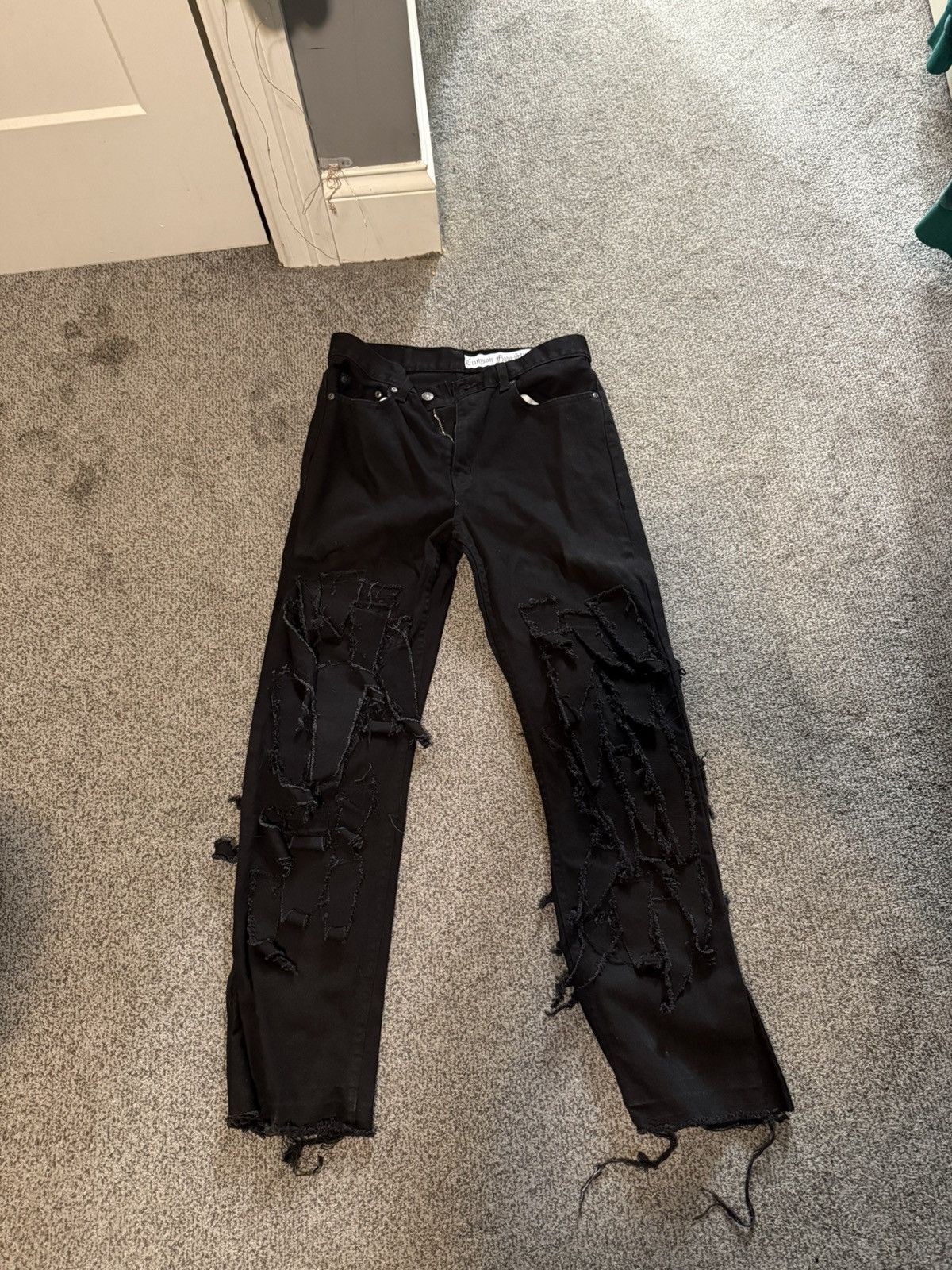 Other Crimson Flow Studios Men's Black Cotton Denim Jeans 30x32 Size US 30 / EU 46 - 2 Thumbnail