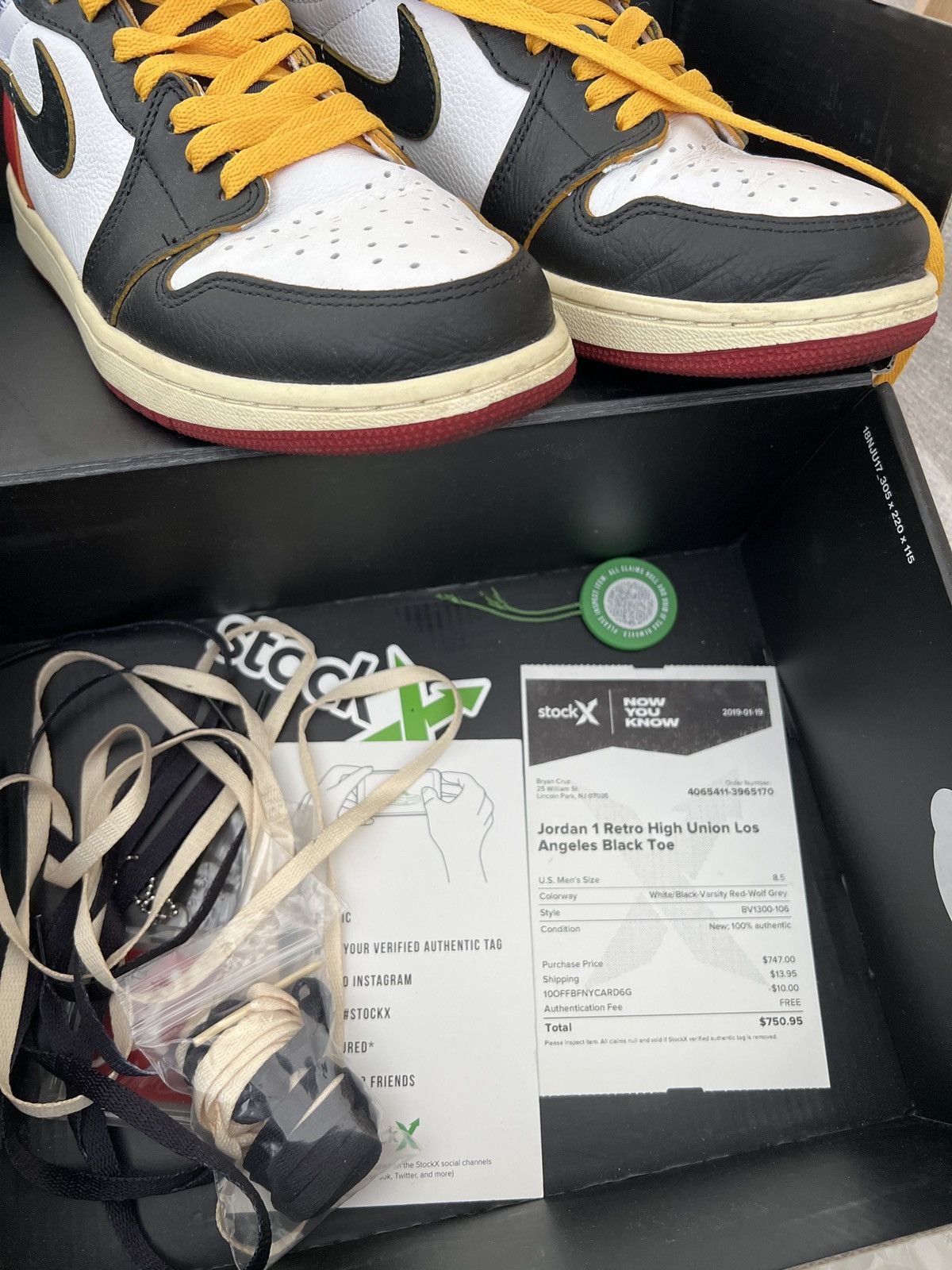 Jordan Brand × Union LA Jordan 1 x union la retro hi black toe varsity red 8.5us Size US 8.5 / EU 41-42 - 8 Thumbnail