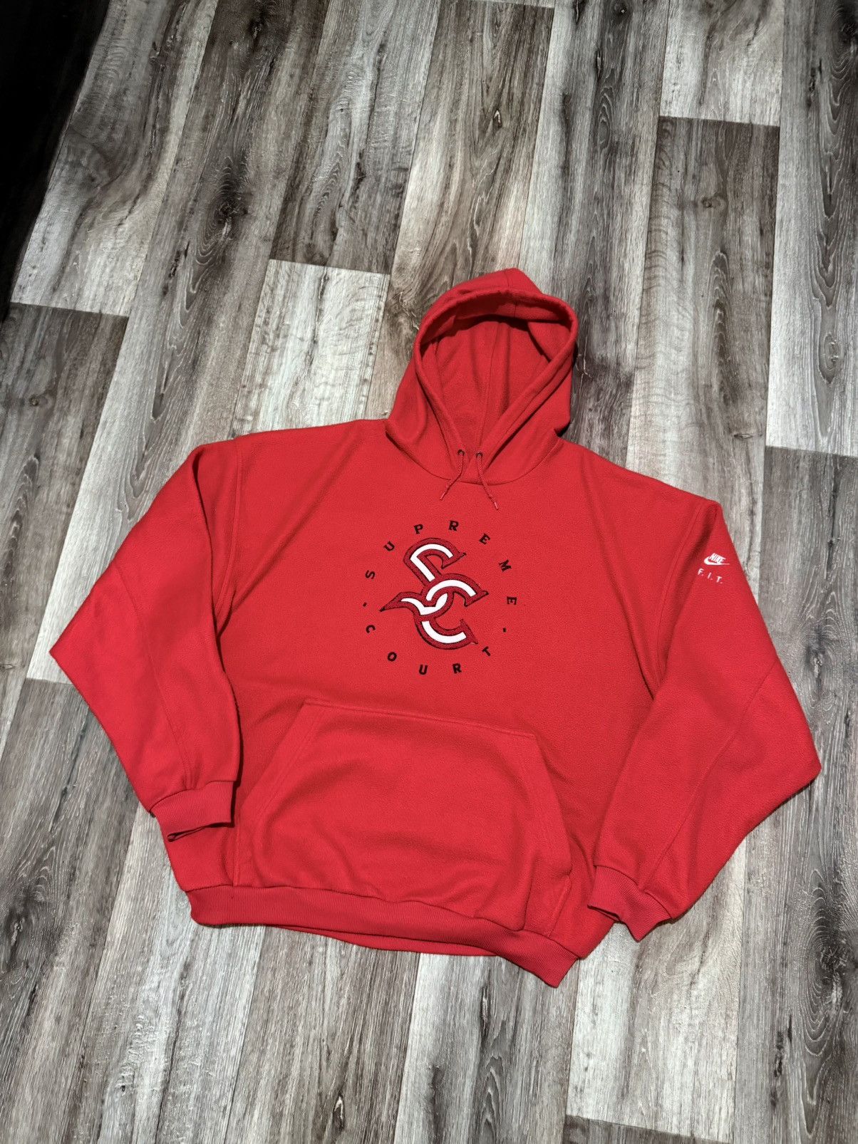 Nike Vintage Nike Supreme Court Fleece BigLogo Hoodie Oversized Size US XXL / EU 58 / 5 - 3 Thumbnail
