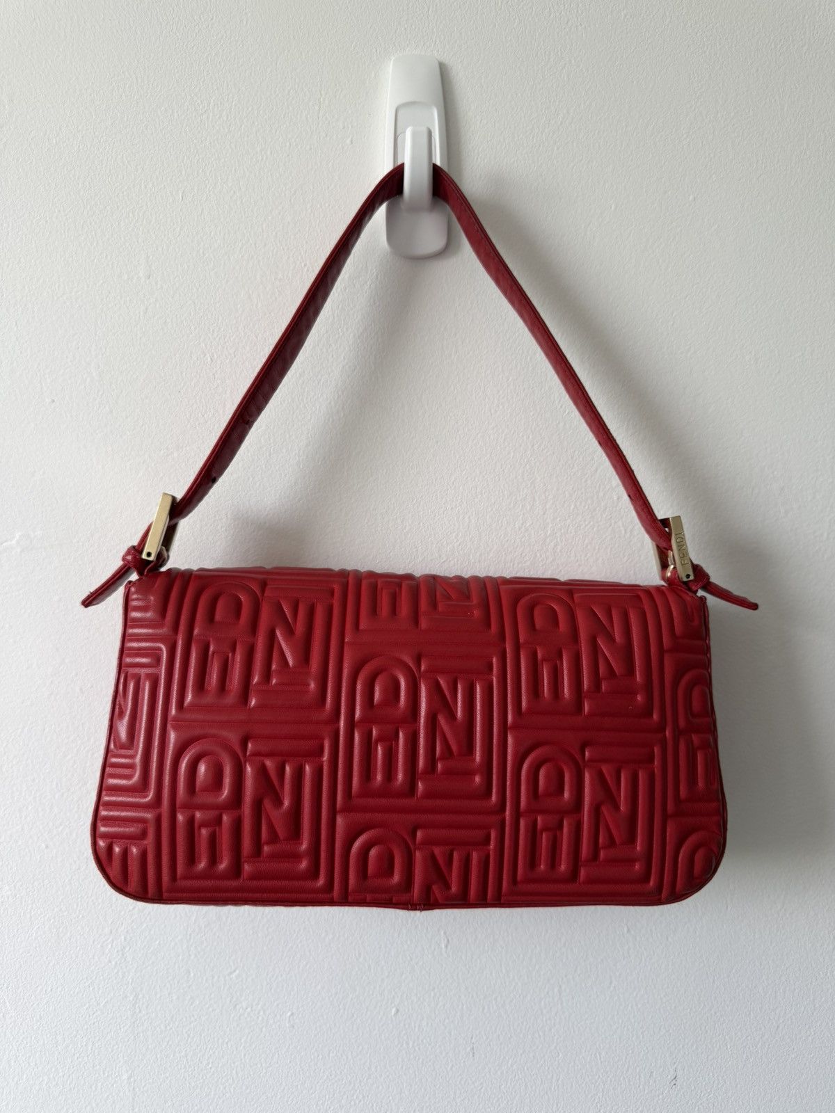Fendi Fendi Baguette - 1997 Re-edition - Red Nappa Leather - Gold Size ONE SIZE - 2 Thumbnail