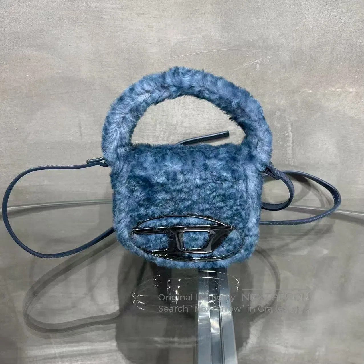 Diesel Diesel 1dr Water Blue Velvet Mini DingDang Bag Size ONE SIZE - 1 Thumbnail