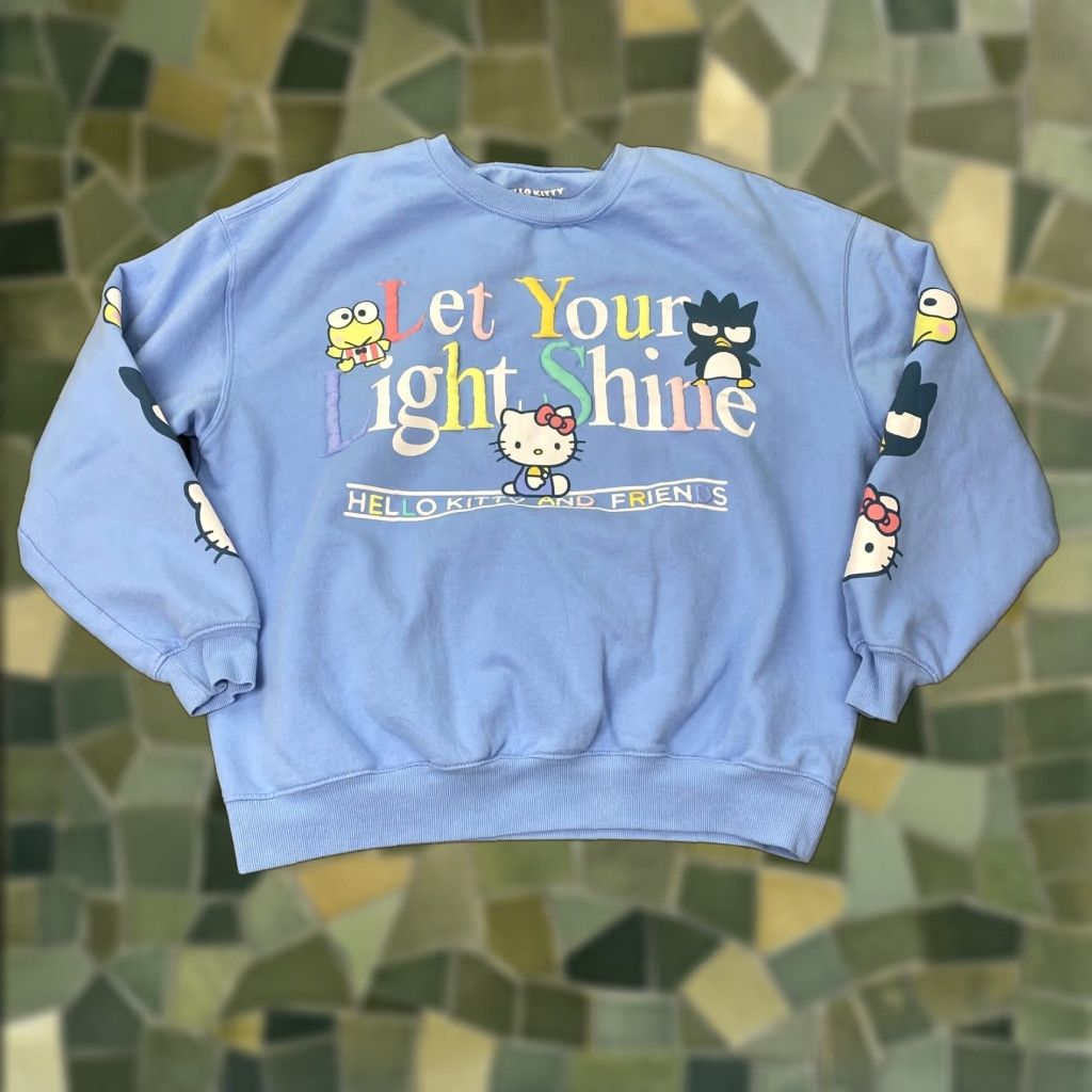 Vintage Hello Kitty And Friends Sweatshirt Womens 2XL Sanrio Blue Crew Neck Pullover Fleece Graphic Print Cat Cartoon Cute 90s? Size XXL / US 16-18 / IT 52-54 - 1 Thumbnail