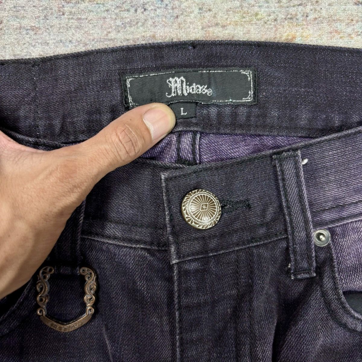 KMRii Archive Midas - Dark Purple Denim Pants Size US 29 - 9 Thumbnail