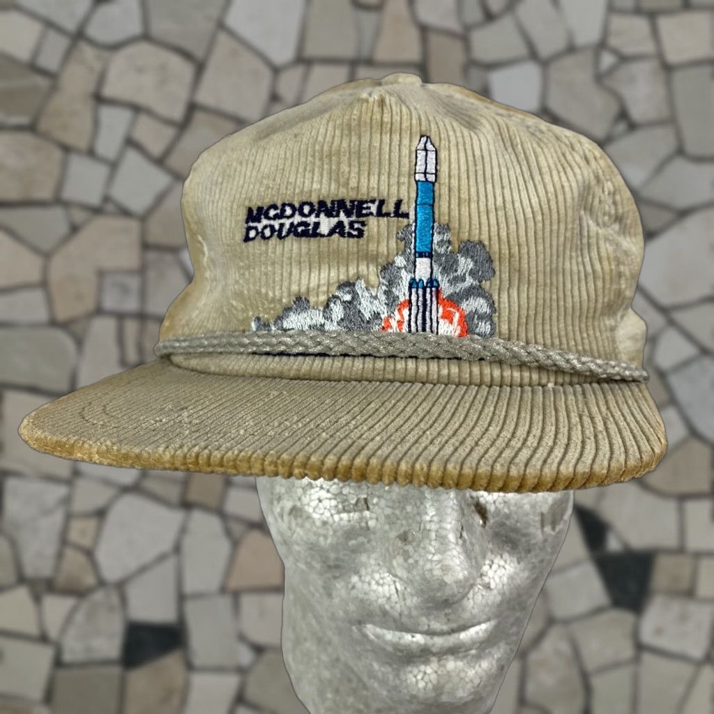 NASA VINTAGE NASA Titan Missile McDonnell Douglas Hat Cap Strap Back Blue Corduroy Cap Strap Back Size ONE SIZE - 1 Thumbnail