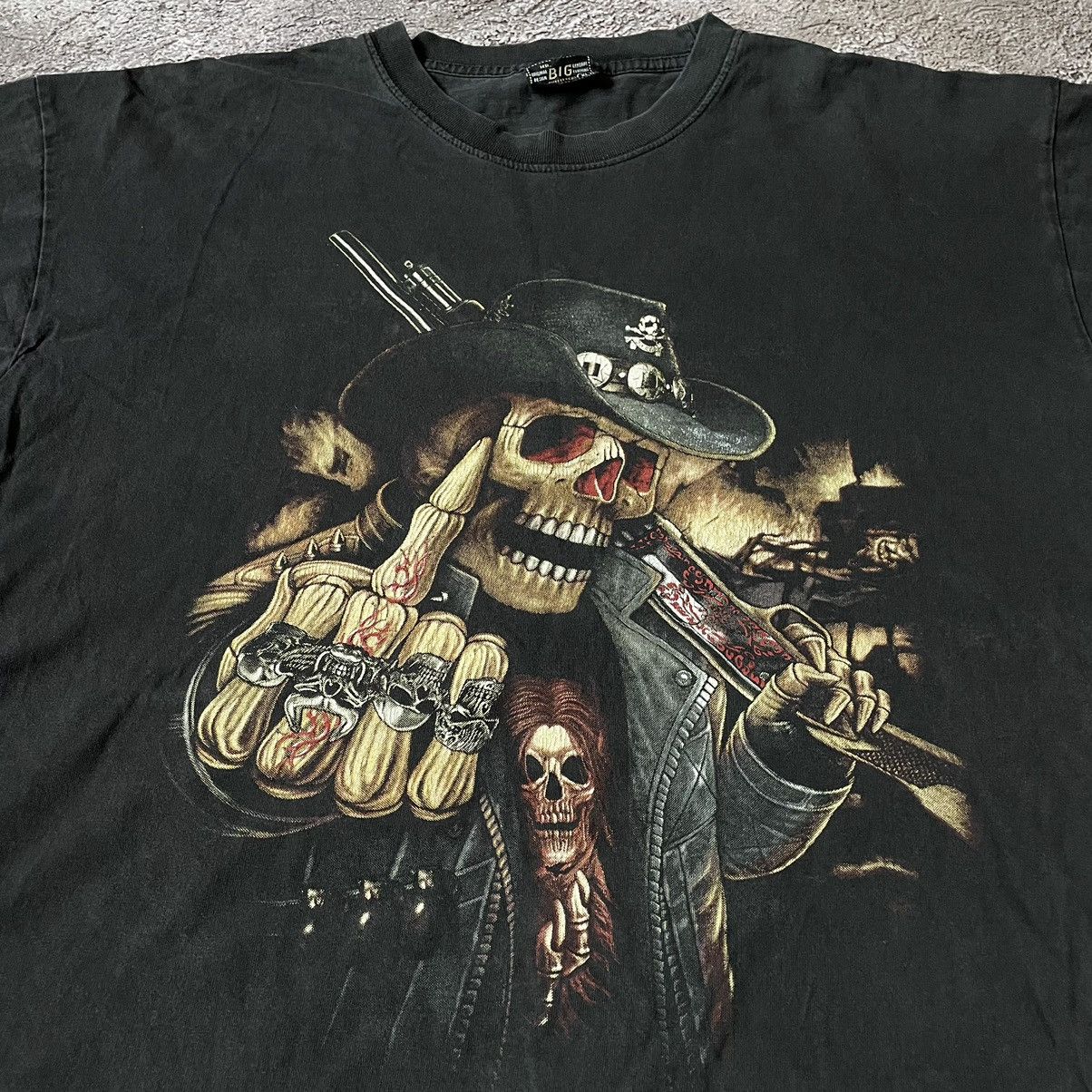 Band Tees Vintage 00S FUCK FINGER HORROR FACE ABSTRACT ANGRY BONES Size US XL / EU 56 / 4 - 2 Thumbnail