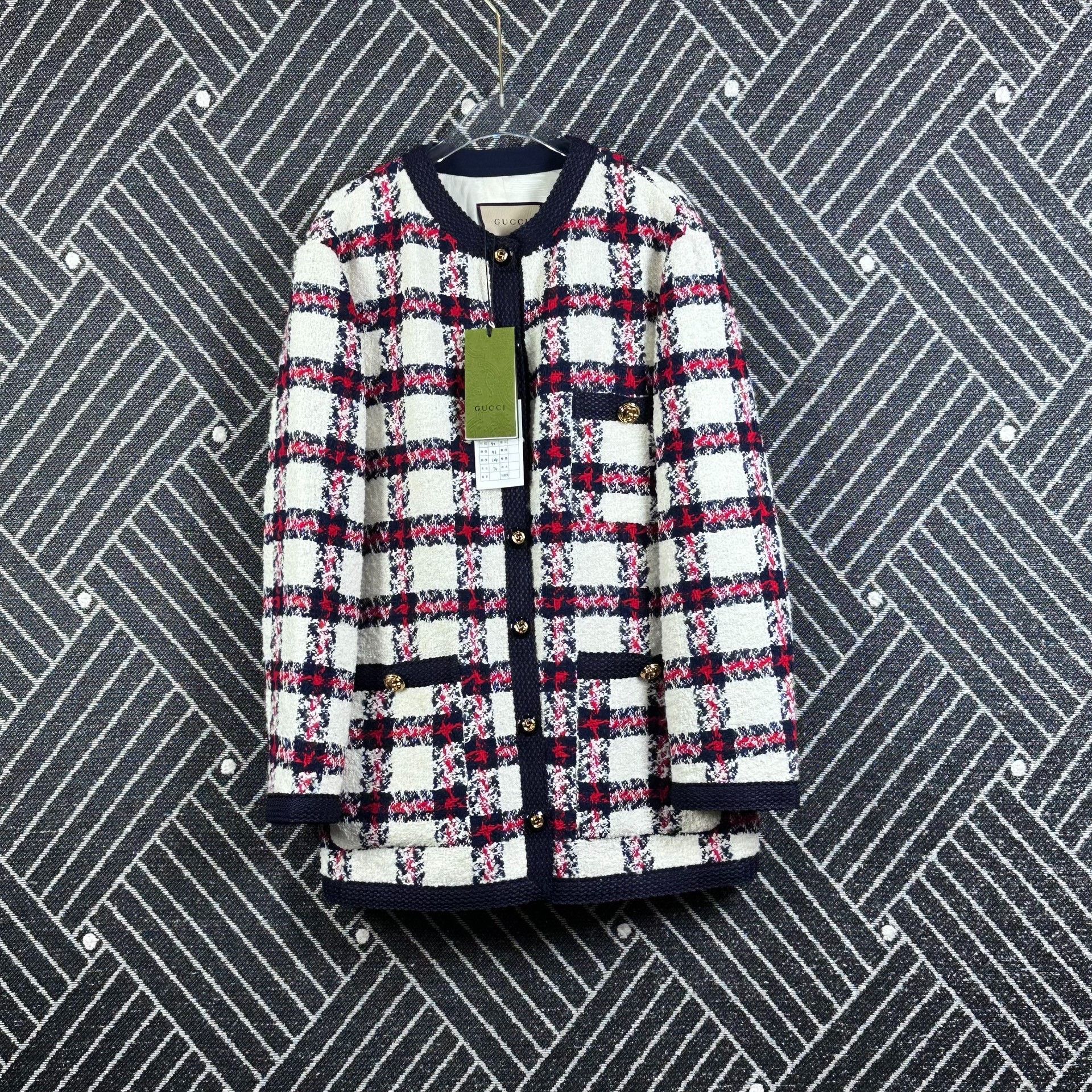 Gucci Gucci Plaid Tweed Coat Size S / US 4 / IT 40 - 1 Thumbnail
