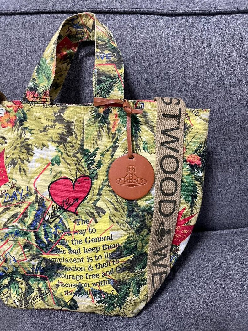 Vivienne Westwood Vivienne Westwood size os Green dual-use canvas tote bag, s Size ONE SIZE - 7 Thumbnail