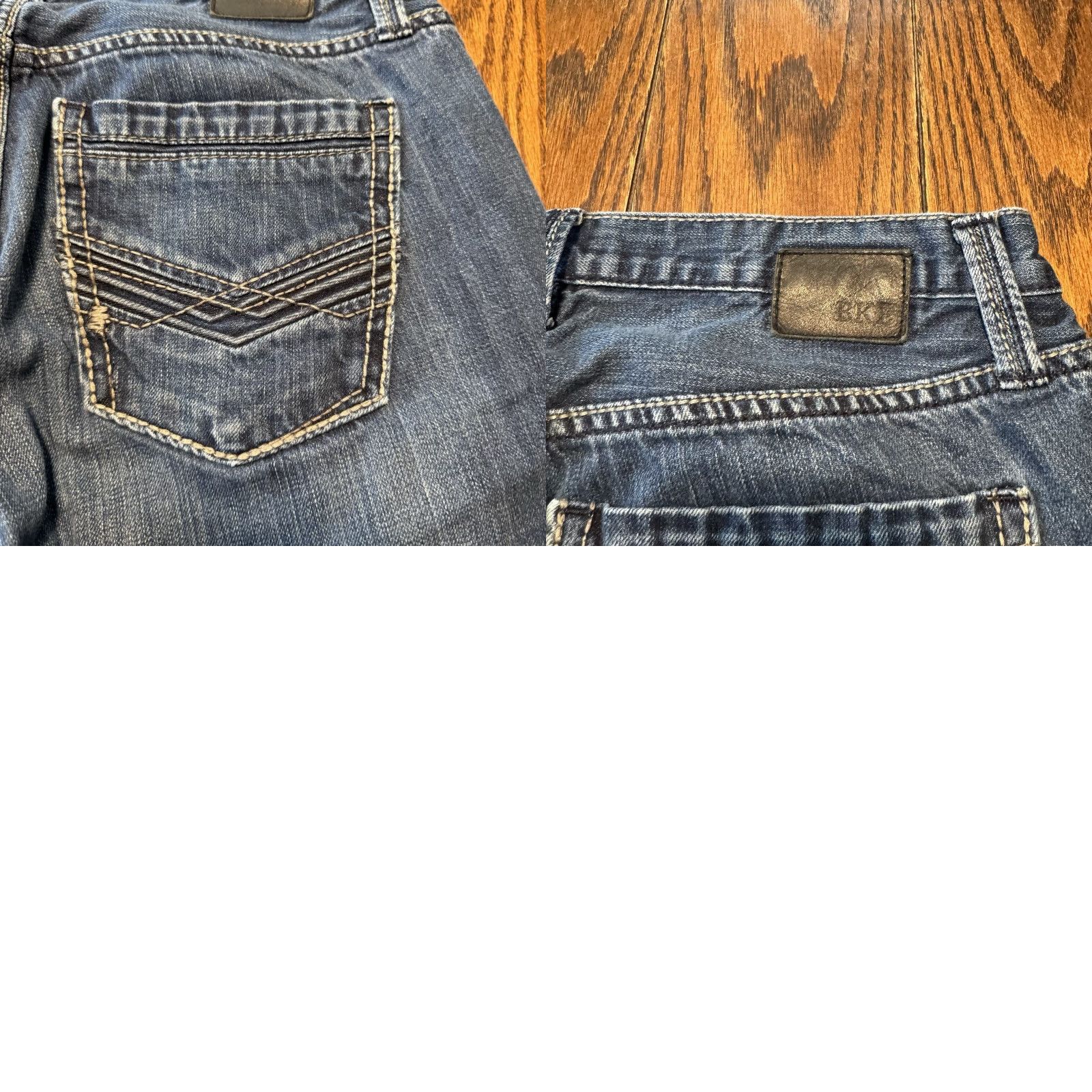 Buckle BKE Derek Jeans Mens 34x33 Dark Blue Denim Straight Leg Grunge Cowboy Southwestern