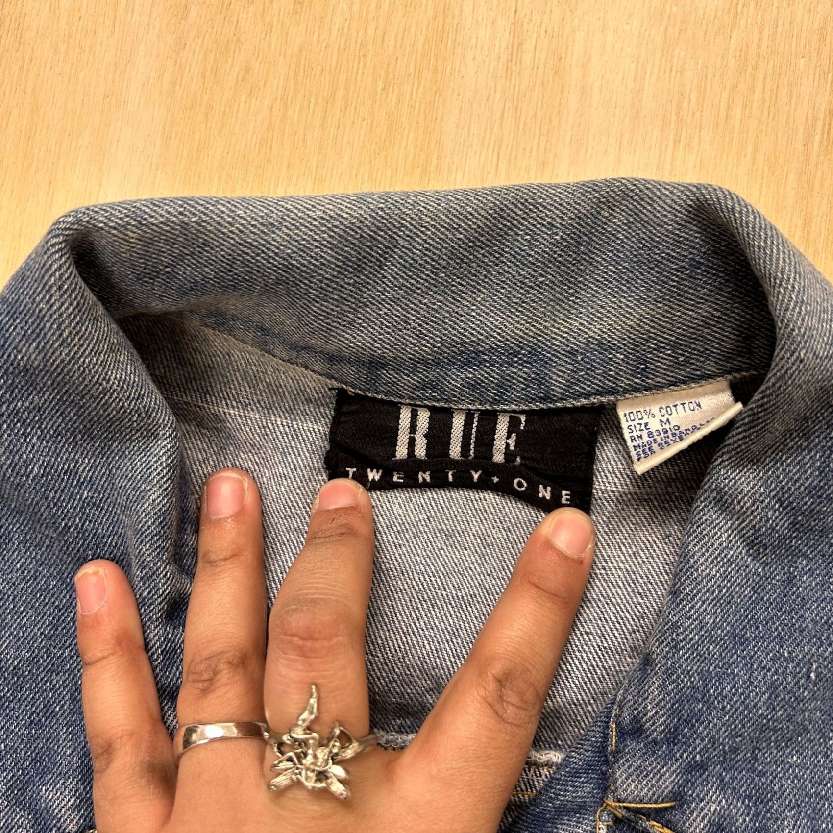 Denime Y2K Rue Twenty-One Vest Womens Medium Blue Denim Button Front Collared Pockets Size M / US 6-8 / IT 42-44 - 4 Thumbnail