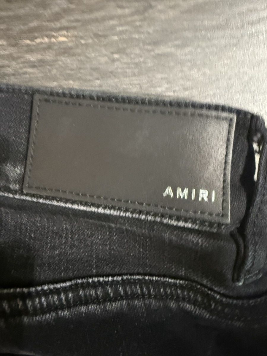 Amiri Amiri Camo Leather Logo Applique Distressed Denim Size US 38 / EU 54 - 7 Thumbnail