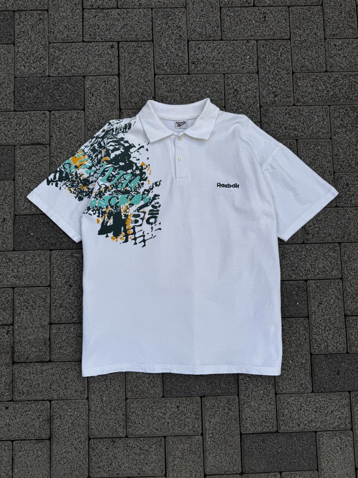 Reebok Vintage 90s REEBOK "MICHAEL STICH" Tennis Poloshirt Rare Size US L / EU 52-54 / 3 - 1 Thumbnail