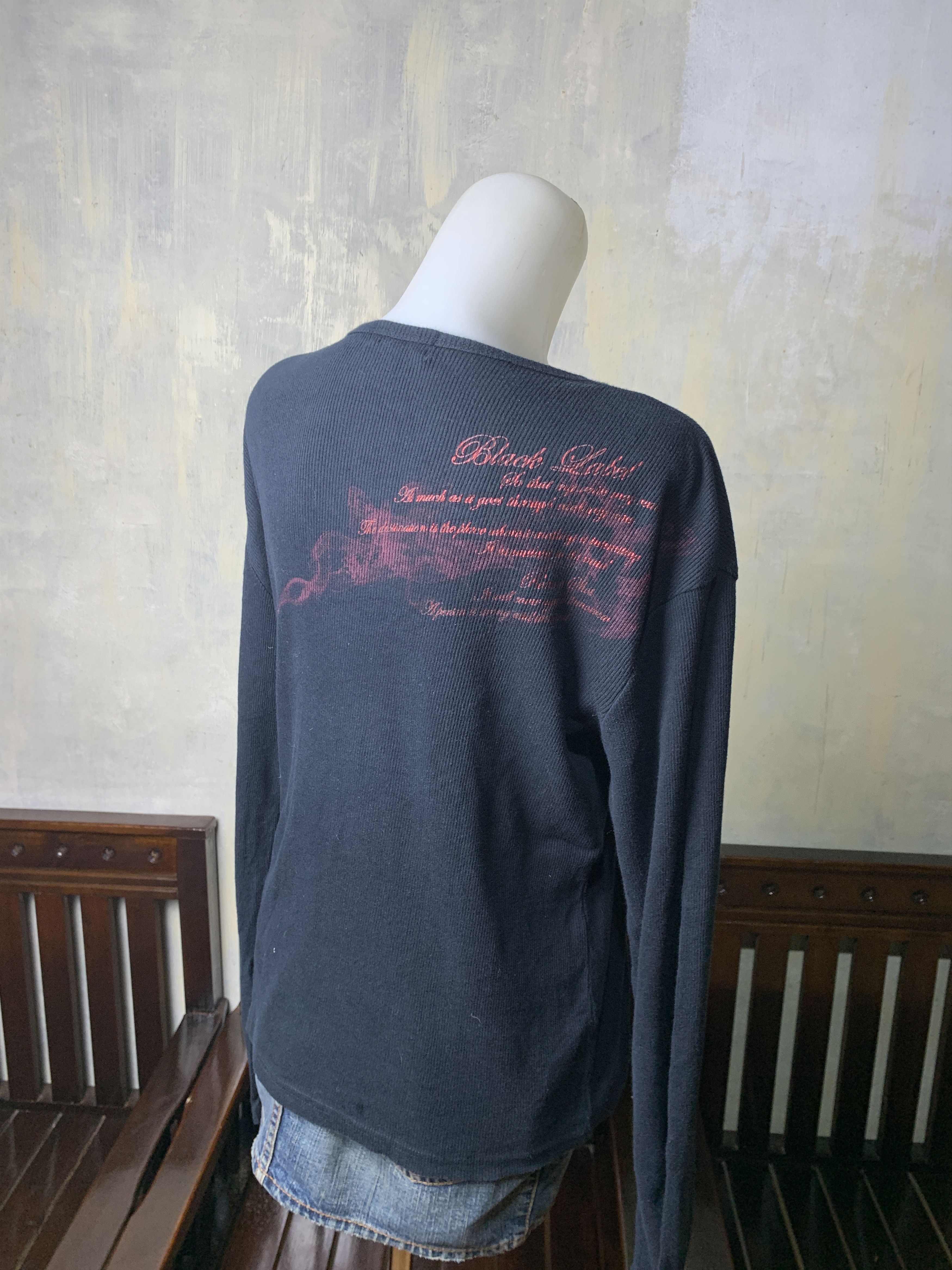 BERNINGS SHO Berning Sho Black Smokey Poem Tee (L) Size L / US 10 / IT 46 - 3 Thumbnail