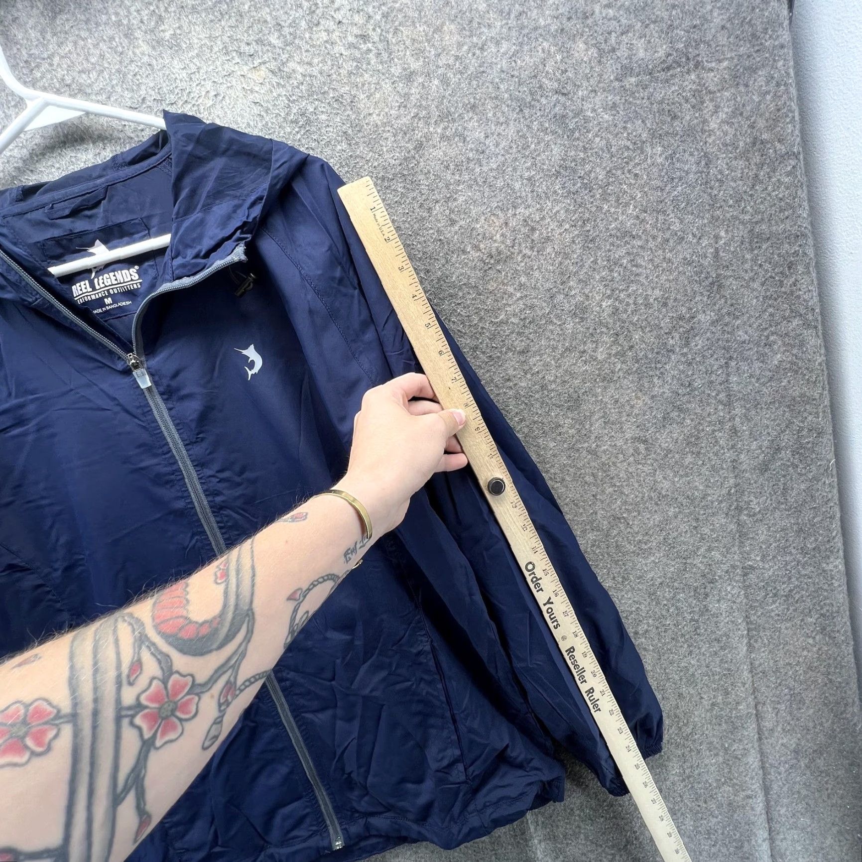 Vintage Reel Legends Jacket Mens Medium Blue Hooded Full Zip Windbreaker Fishing Size US M / EU 48-50 / 2 - 3 Thumbnail