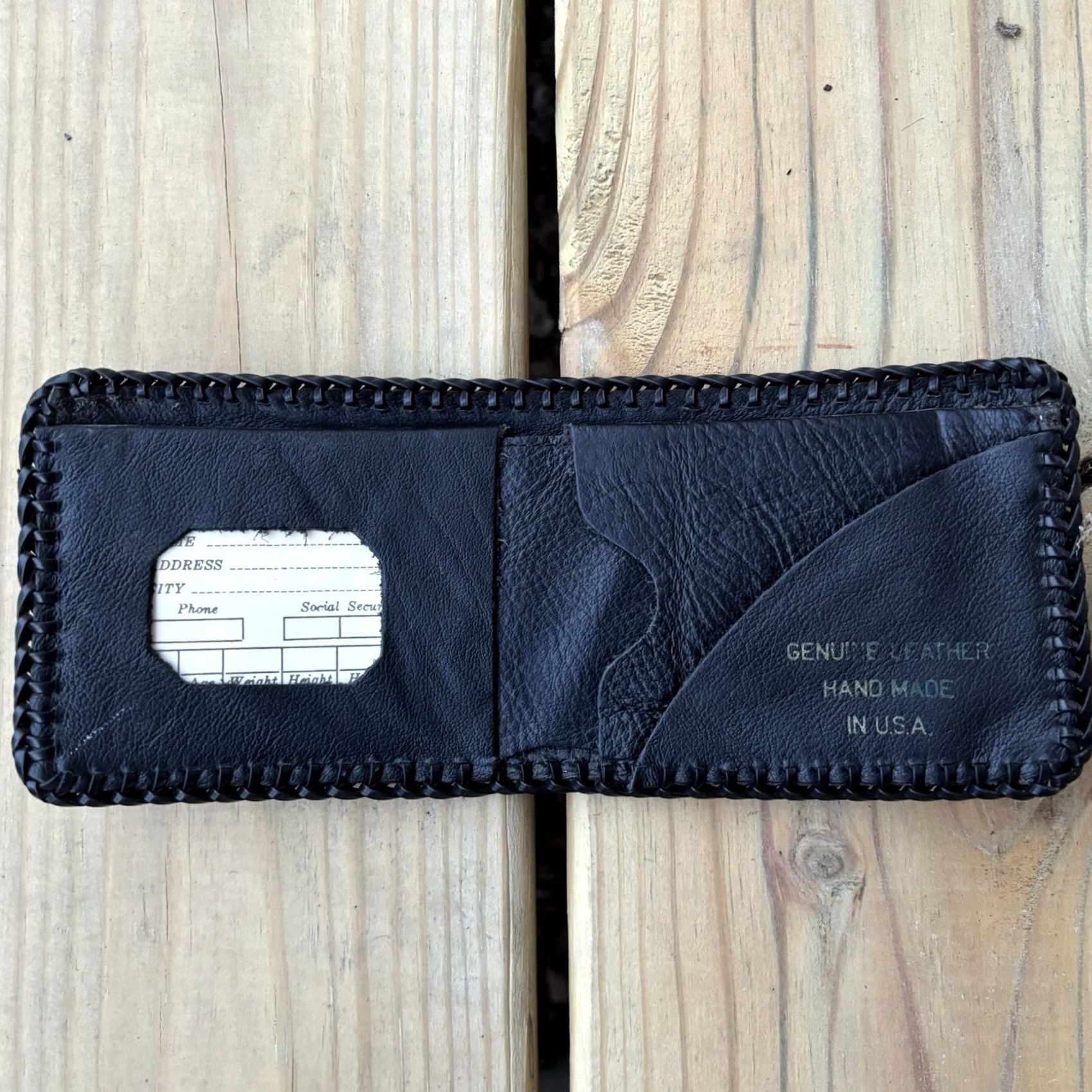 Vintage VINTAGE Hand Tooled Leather Wallet Square Dancing Bifold Handmade Western 70s Mens Leather Size ONE SIZE - 2 Thumbnail