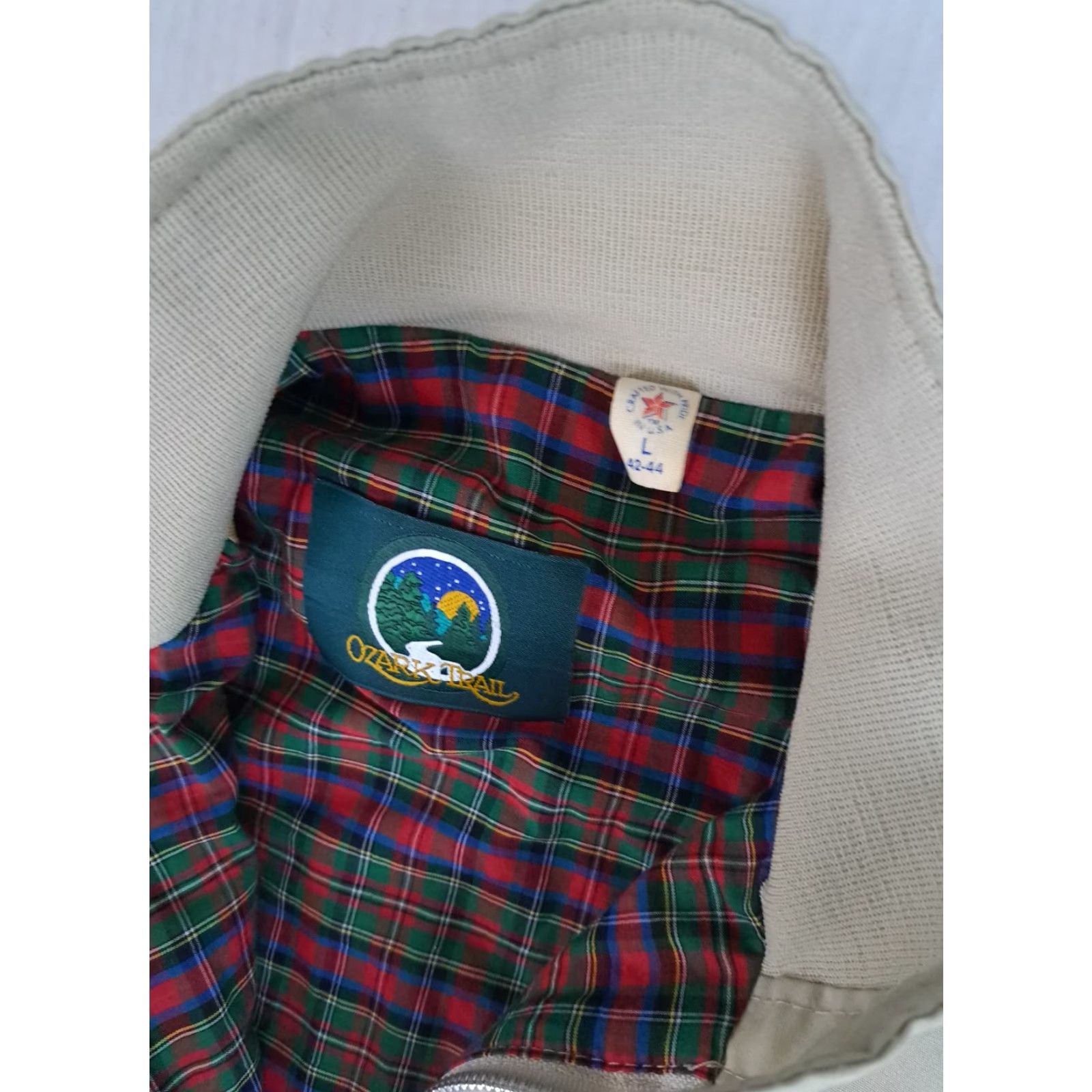 Vintage VINTAGE Ozark Trail Jacket Plaid Full Zip Insulated Mid-Length Beige Tan Men's Regular 90s USA Made Size US L / EU 52-54 / 3 - 3 Thumbnail