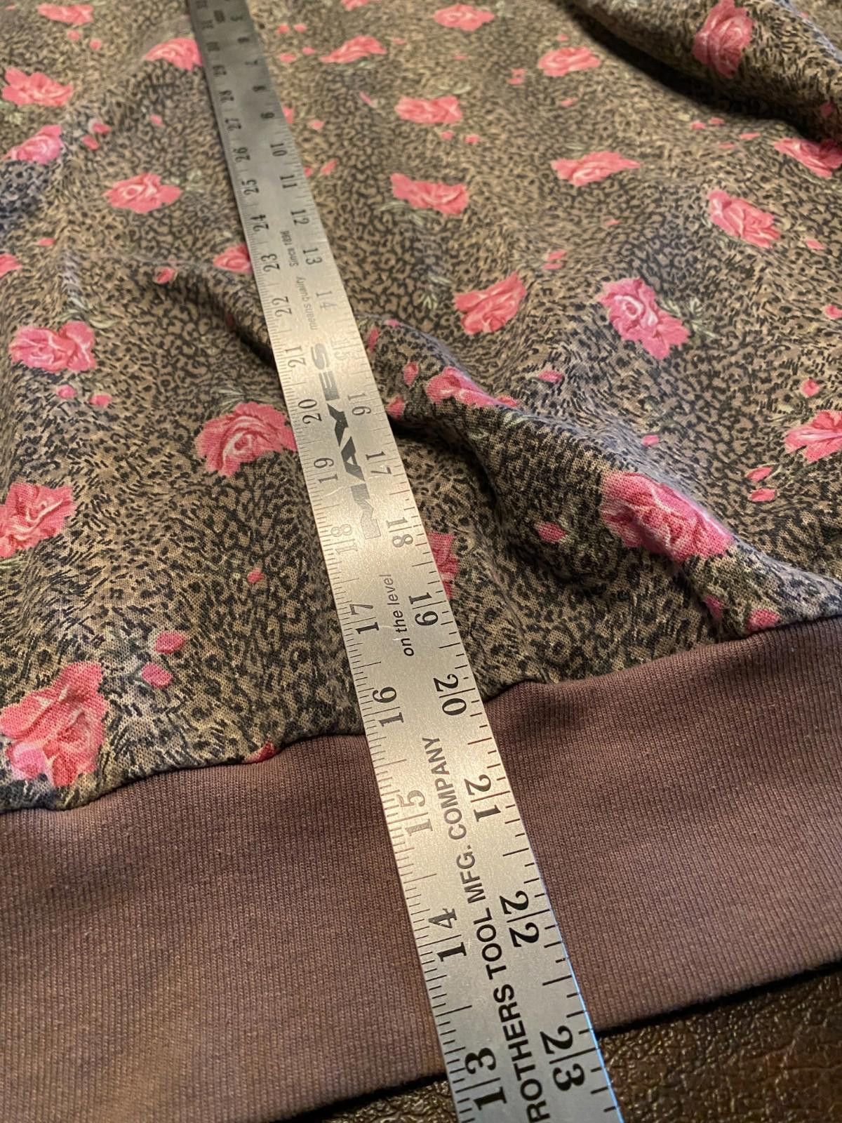 Haband 80s Haband For Her Collared Floral Brown SweatShirt Sz. L B6 Size L / US 10 / IT 46 - 11 Thumbnail