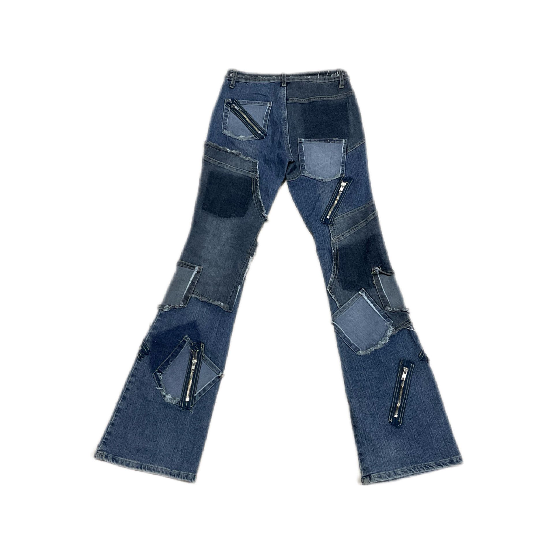 14th Addiction × Hysteric Glamour × If Six Was Nine 🔥Sick Y2K Haphazard Crazy Pockets Patchwork Flare Denim Size US 27 - 6 Thumbnail